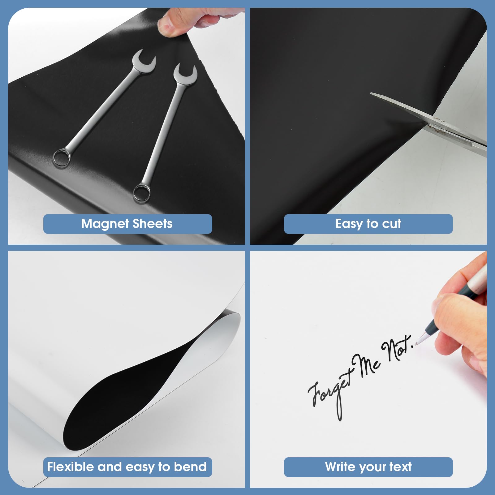 24”x 25’ Strong Flexible Magnetic Sheet Roll - 30Mil Thickness White Vinyl Non-Adhesive Magnet Paper - Printable Sign Sheet for Vehicles, DIY Crafts, Office Whiteboards & Refrigerator Organization