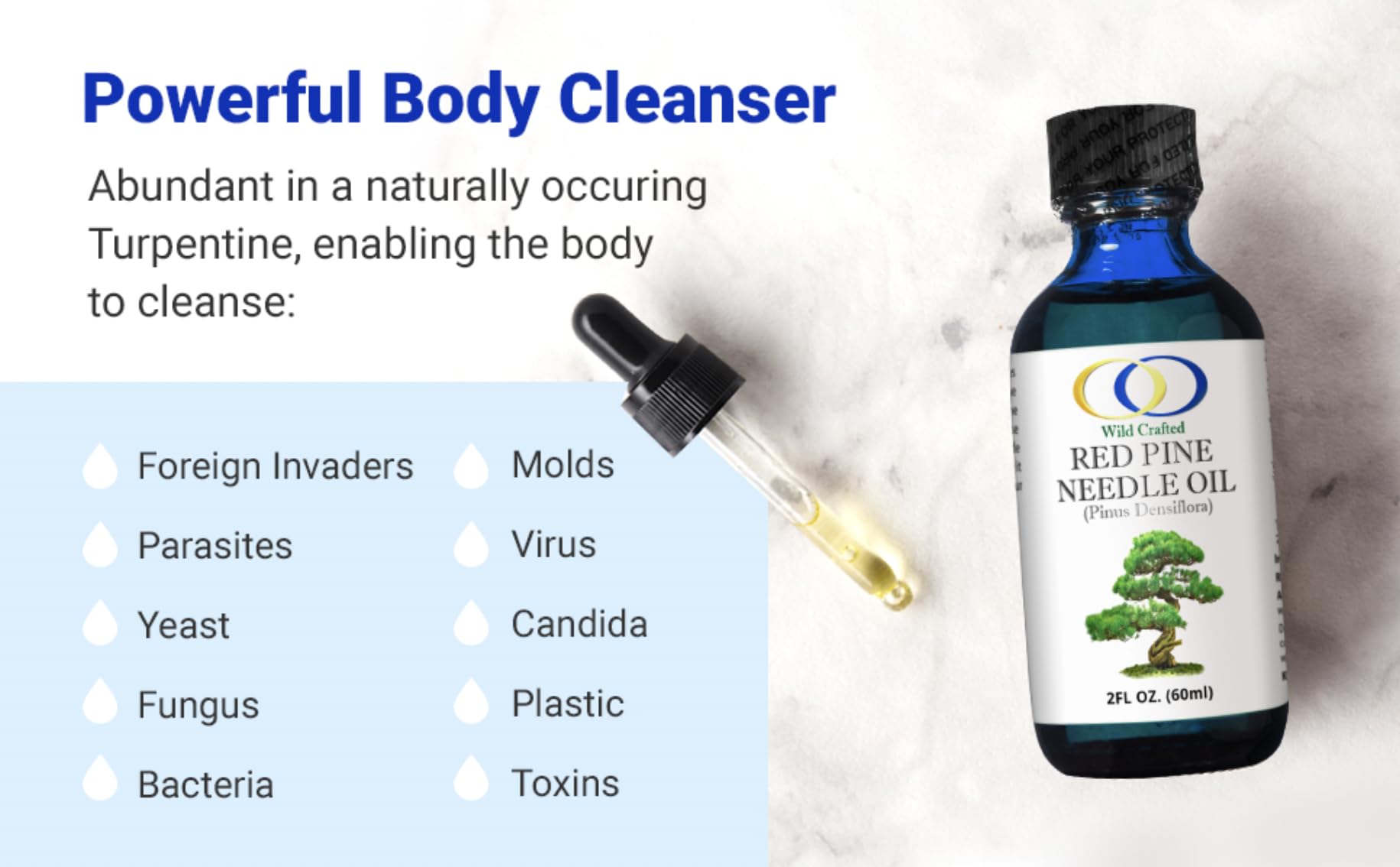 Optimally Organic Red Pine Needle Oil 2oz - Natural Immune Booster with BioActive Compounds for Cell & DNA Support - 1290 Drops (3-7 Drops per Dose) - Vegan, Non-GMO Longevity Supplement - Perfect for Daily Wellness & Immune System Support