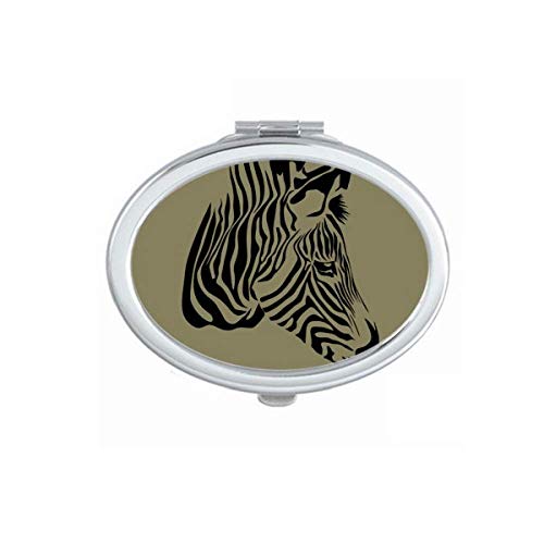 DIYthinker Portable Foldable Double-Sided Makeup Mirror with Brown Animal Print - Perfect for Travel, Home Vanity, and Professional Makeup Artists