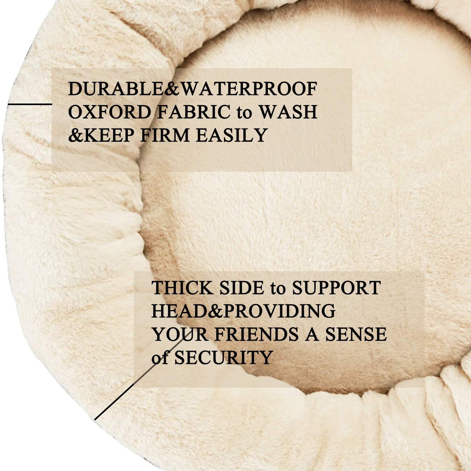 HachiKitty Washable Donut Cat Bed - Soft Round Pet Bed for Small & Medium Cats, Indoor Cozy Sleeping Spot, Machine Washable - Perfect for Home, Office & Pet Travel
