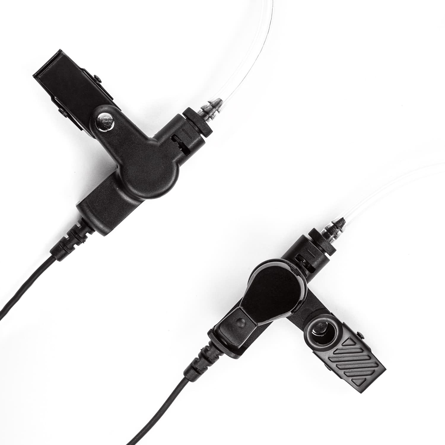 Covert Acoustic Tube Earpiece with Microphone for Baofeng UV-5R Walkie Talkies - Surveillance Headset with PTT Button Compatible with 2-Way Radios (Baofeng, Kenwood, Puxing, Wouxun) - Ideal for Security, Law Enforcement & Outdoor Adventures (Black)