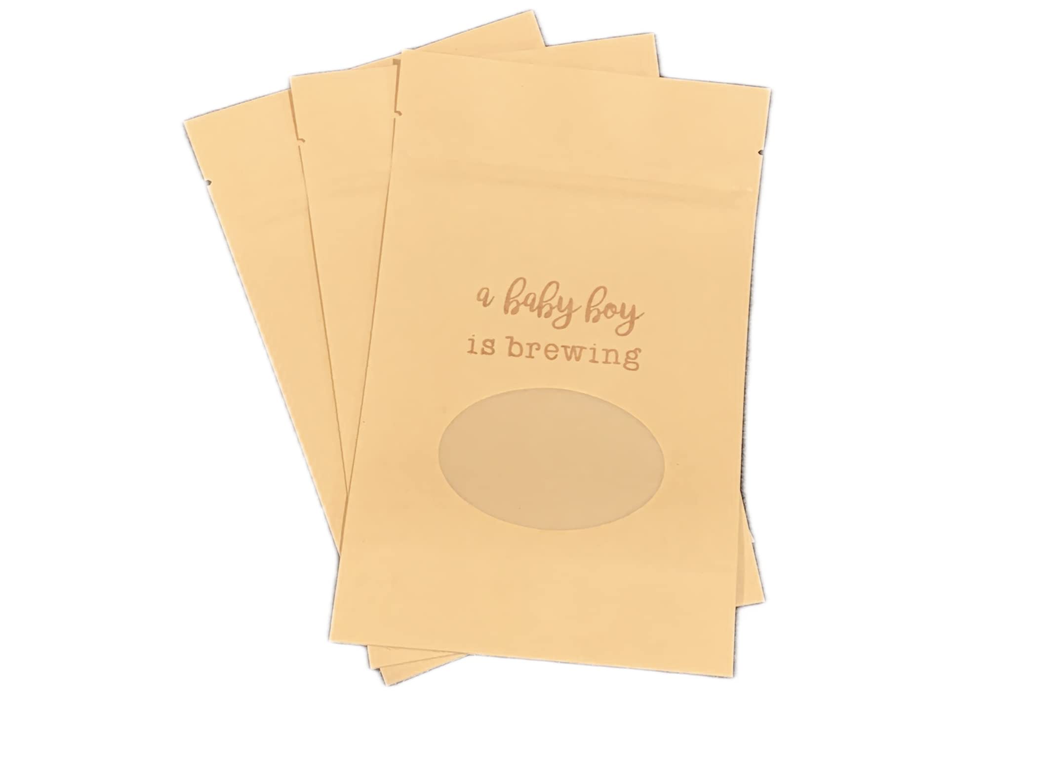 Baby Shower Favor Bags - Set of 10 Gender Reveal Party Supplies - 'A Baby Boy is Brewing' Theme - Perfect for Baby Showers, Gender Reveal Parties & Newborn Celebrations