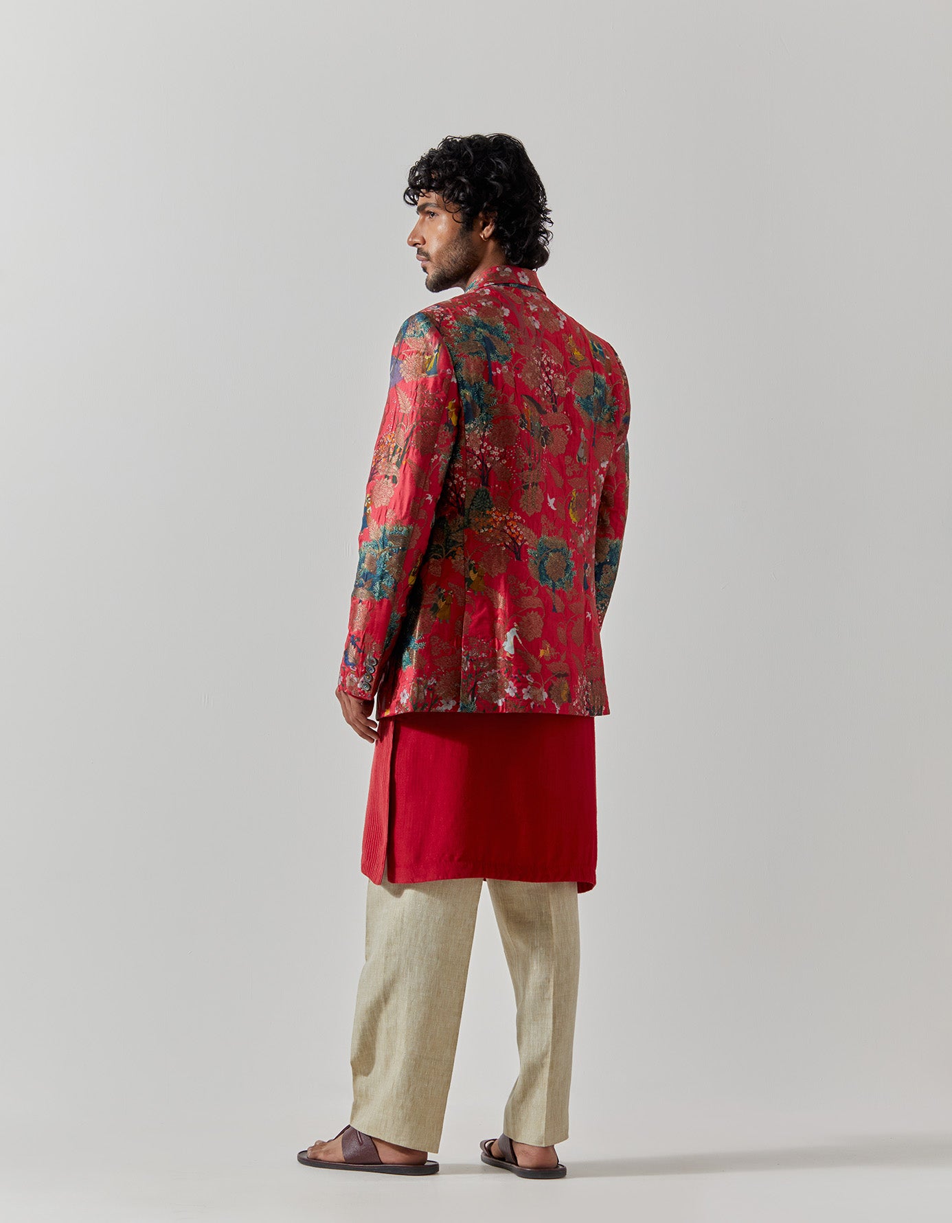Elegant Fuchsia Silk Brocade Blazer for Women - Perfect for Golf Outings, Business Meetings & Special Occasions