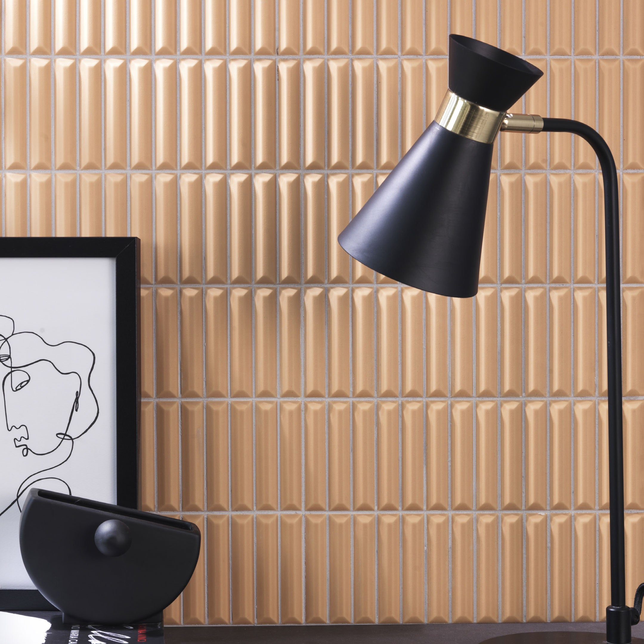 Hashira Curve Kit Kat Fluted Wall Tile - Decorative Ceramic Tiles for Kitchen Backsplash & Bathroom Accent Wall