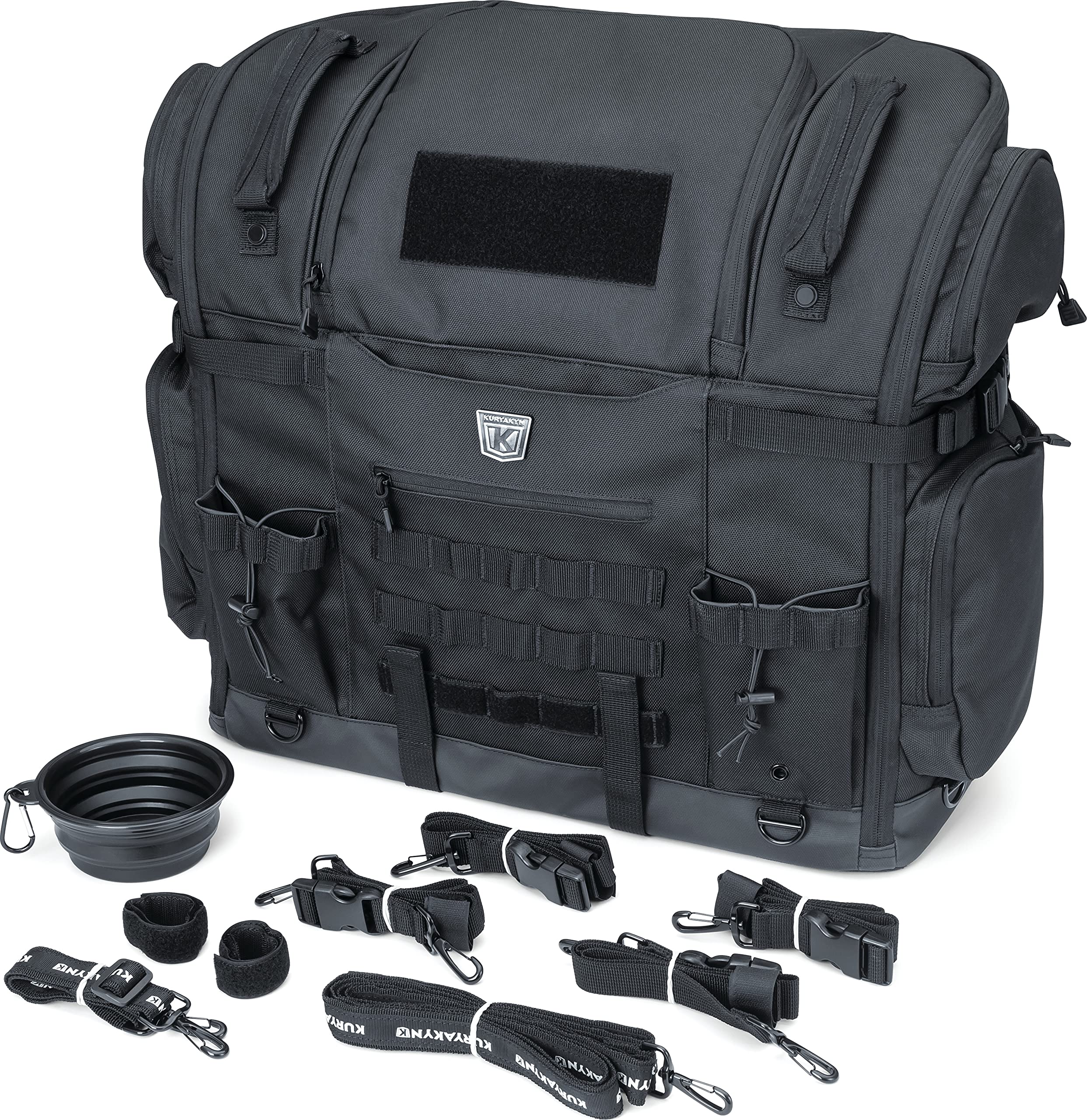 Kuryakyn 5723 Titan Pet Palace - Weatherproof & Heat-Resistant Motorcycle Pet Carrier for Dogs & Cats | Portable Travel Crate for Touring Seats (Black) | Perfect for Road Trips & Adventure Rides