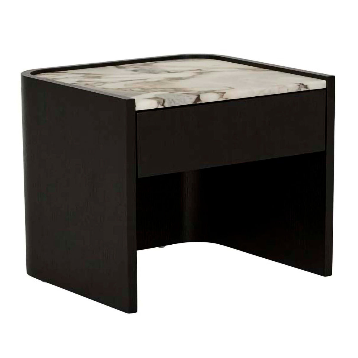 Globe West Elsie Bedside Table - Modern Nightstand with Storage Drawer for Bedroom, Living Room & Office - Stylish Wooden End Table with Shelf