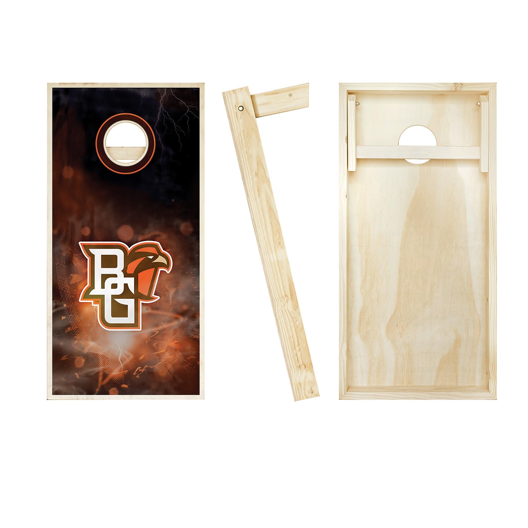 Bowling Green Smoke Cornhole Boards Set - 2 Premium Boards & 8 Custom Team Logo Bags | Outdoor Tailgating, Backyard Games, and Party Entertainment