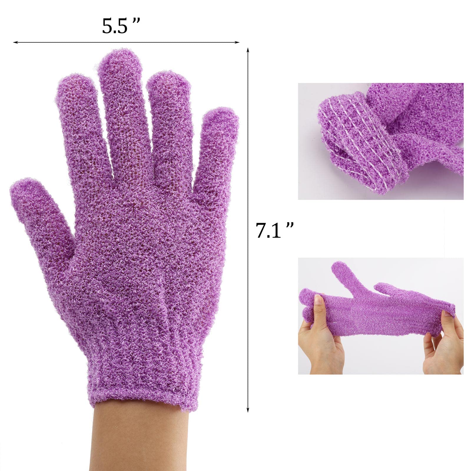 BTYMS 24 Pcs Exfoliating Gloves Set - Body Scrubber & Dead Skin Cell Remover for Shower, Spa & Massage | Soft Loofah Washing Gloves for Smooth Skin Care & Exfoliation
