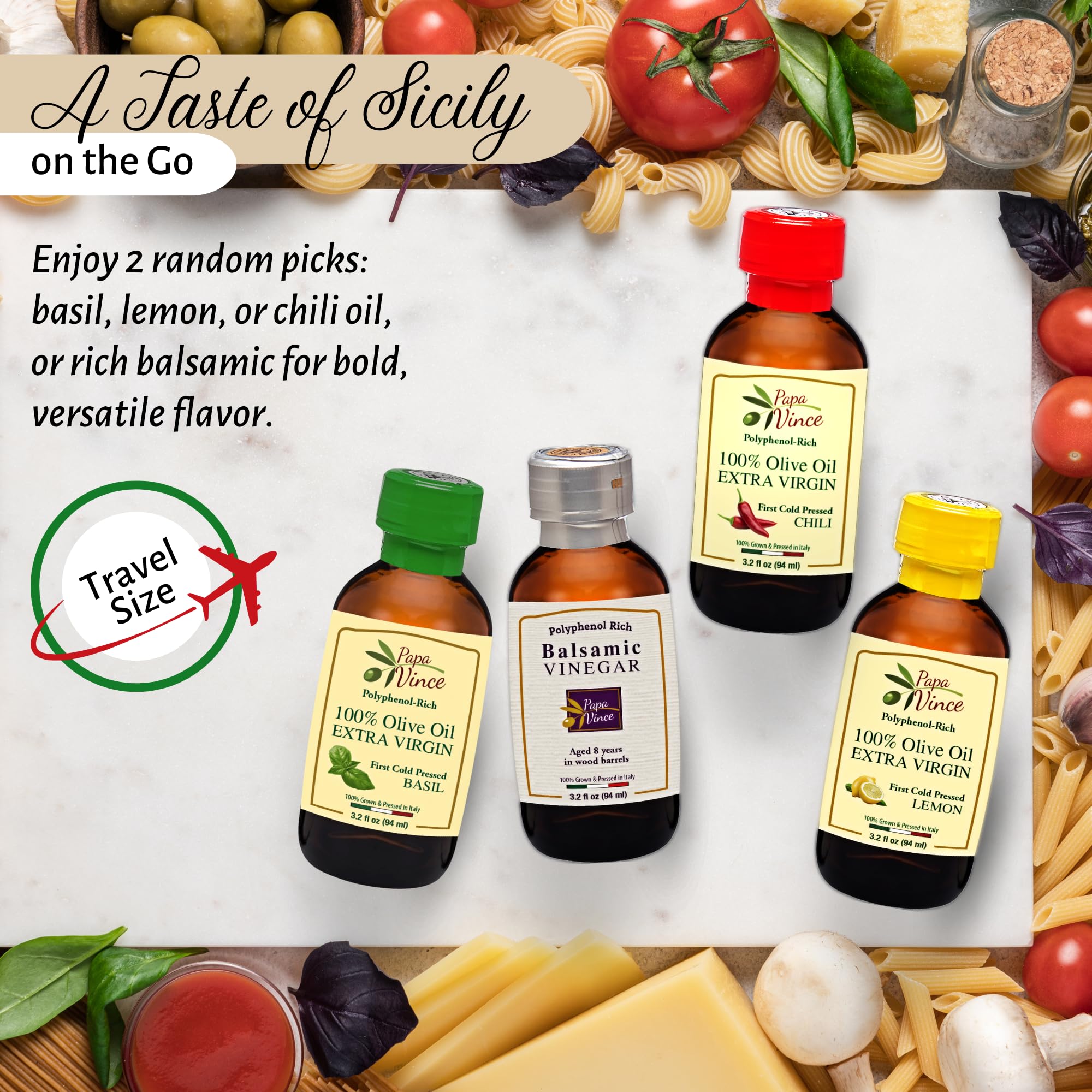 Papa Vince Authentic Italian Food Gift Basket - Organic Gourmet Italian Food Hamper Handcrafted in Sicily with Locally Sourced Ingredients | Perfect for Holidays, Housewarming Gifts & Italian Food Lovers