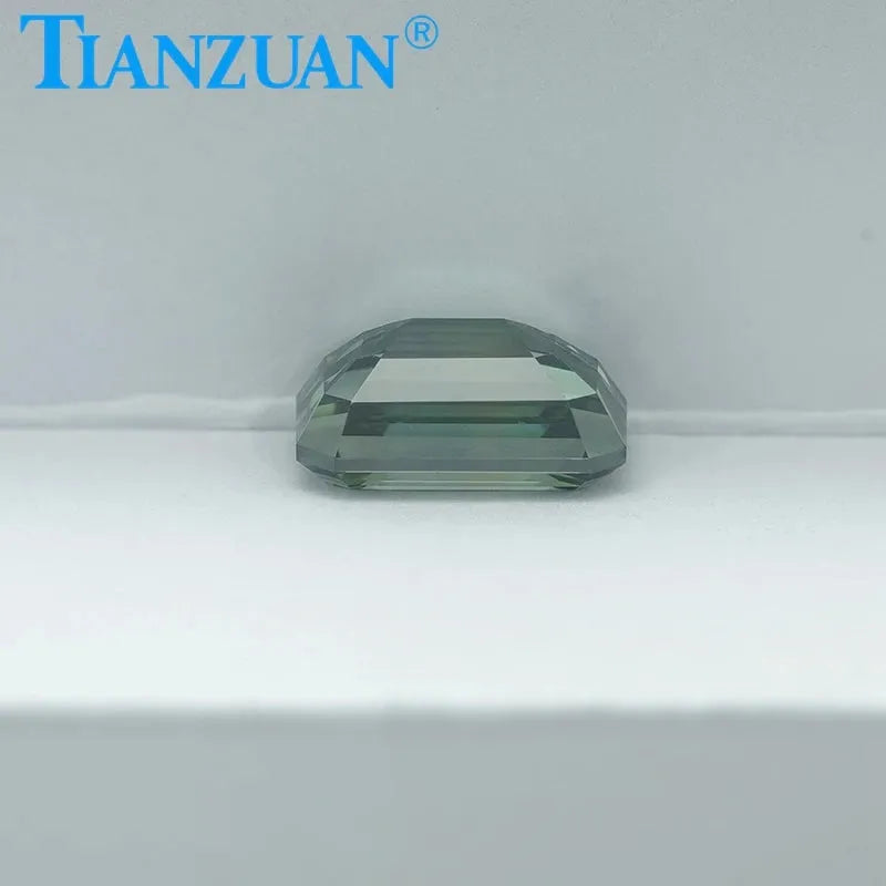 1.6CT Lab Grown Emerald Cut Diamond - Fancy Deep Green VVS2 Clarity 2EX Cut GEMID Certified Loose Gemstone for Jewelry Making & Engagement Rings