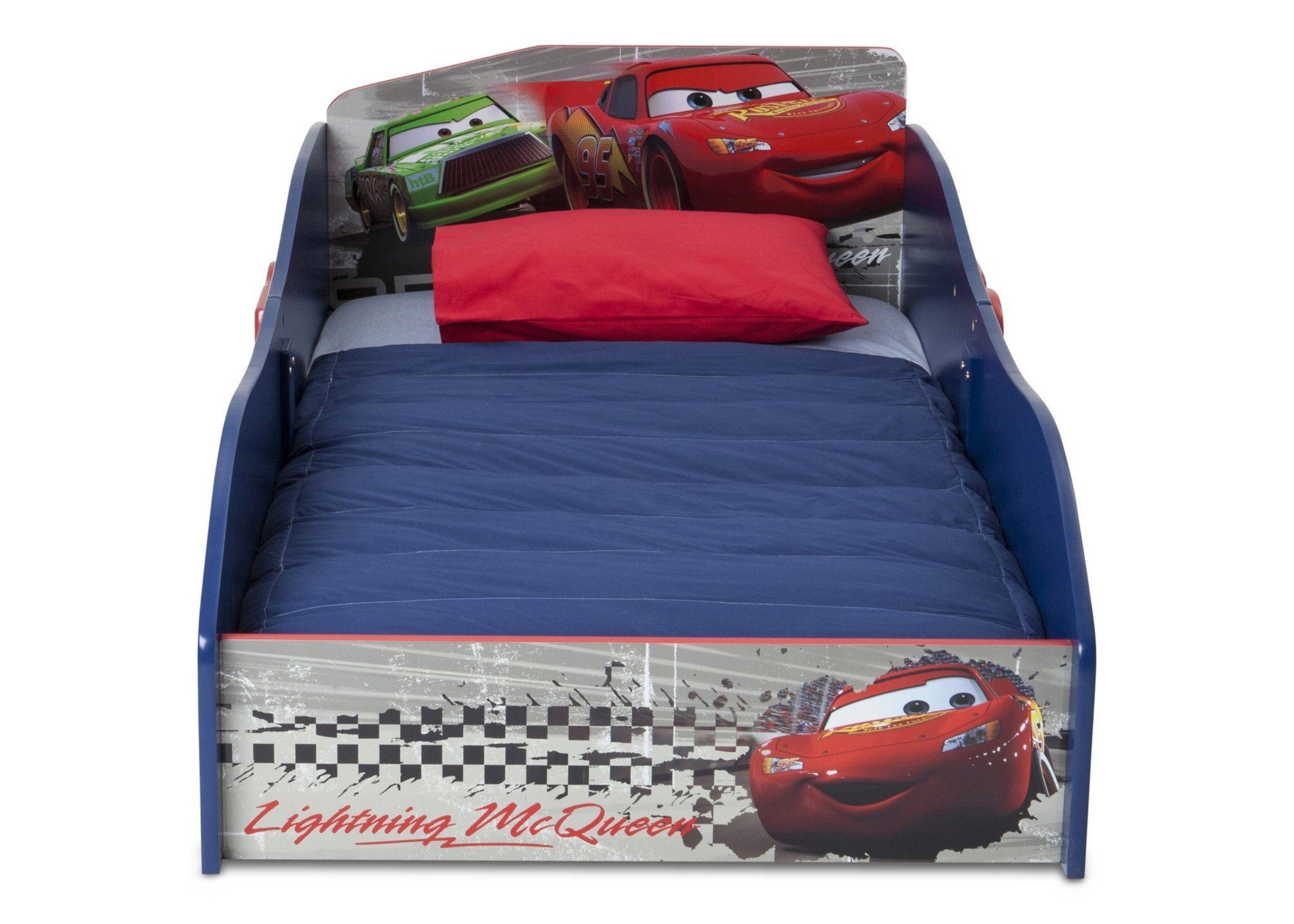 Wooden Toddler Car Bed for Kids - Race Car Themed Bedroom Furniture for Boys & Girls - Perfect for Nursery, Bedroom, and Playroom Decor