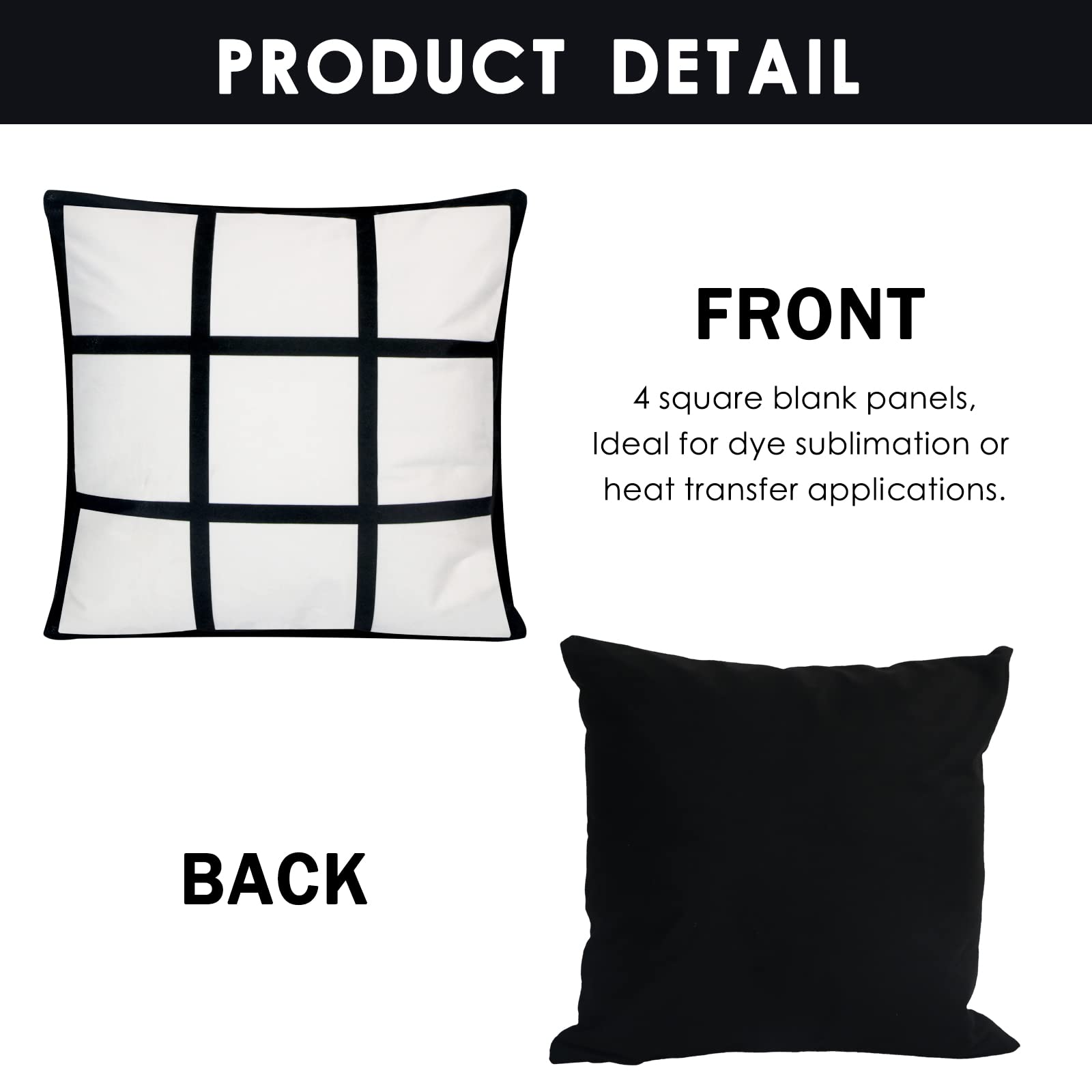 4 Pack Sublimation Blank Lattice Pillow Covers - 15.7x15.7 Inch DIY Cushion Cases for Heat Transfer Printing with Hidden Zipper (No Insert) - Perfect for Home Decor, Gifts & Custom Photo Pillows