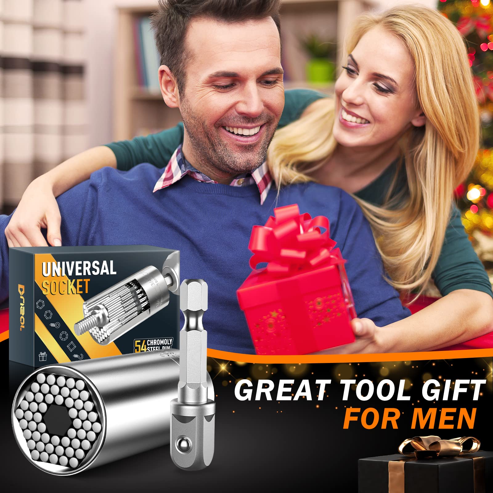 **Universal Socket Tool Set for Men - 12-in-1 Multi-Socket Wrench with Power Drill Adapter - Perfect for DIY, Auto Repair & Home Improvement - Great Gifts for Dad, Husband, Boyfriend & Men Who Have Everything**