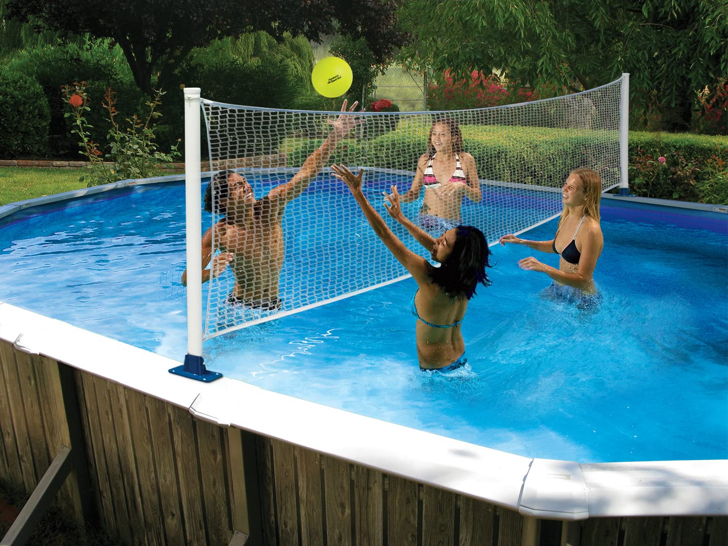 Poolmaster Above Ground Pool Basketball & Volleyball Combo Set - Durable Inflatable Pool Games for Adults & Kids - Perfect for Backyard Swimming Pool Parties, Summer Fun & Family Water Activities