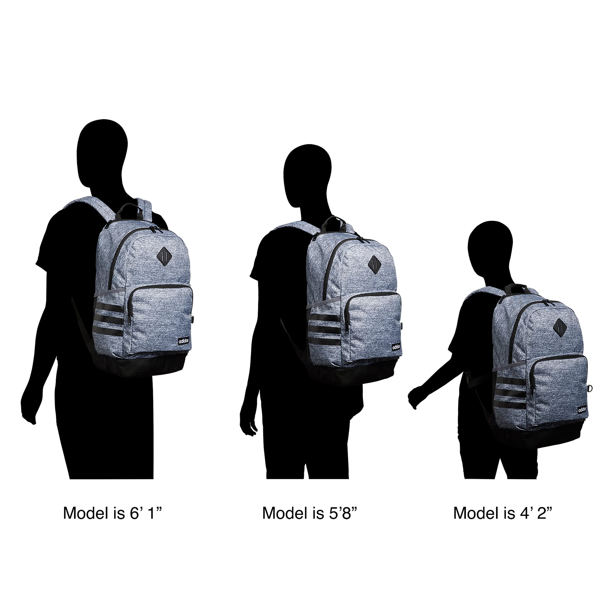 Adidas Classic 3-Stripe Backpack - Durable School & Travel Bag for Students, Laptops & Sports Gear - Black/Snowglobe/4.0 - Perfect for College, Gym & Everyday Use