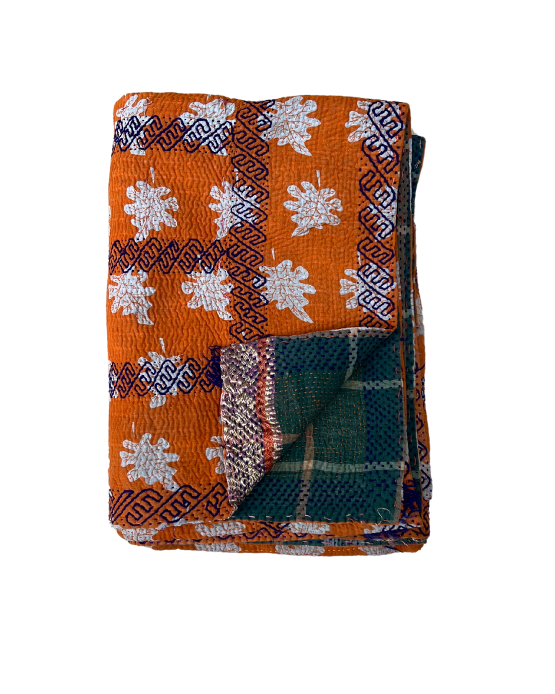 Premium Heavyweight Kantha Quilt No. 765 - Handmade Cotton Patchwork Bedspread for Cozy Home Decor, Winter Warmth & Boho Chic Style | Perfect for Bedroom, Living Room & Guest Room