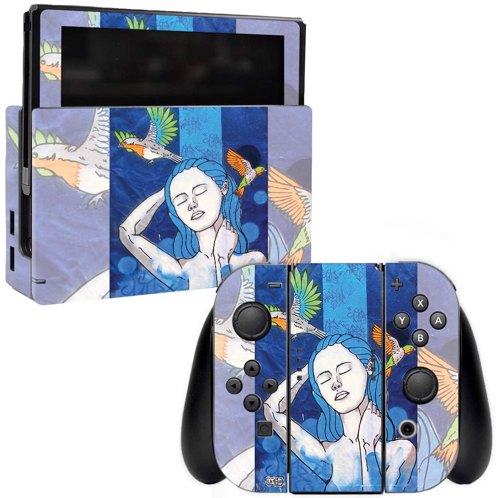 MightySkins Protective Vinyl Decal Wrap Cover for Nintendo Switch - Bird Woman Design | Durable, Customizable & Easy to Apply Skin | Made in USA | Perfect for Gaming Protection & Personalization