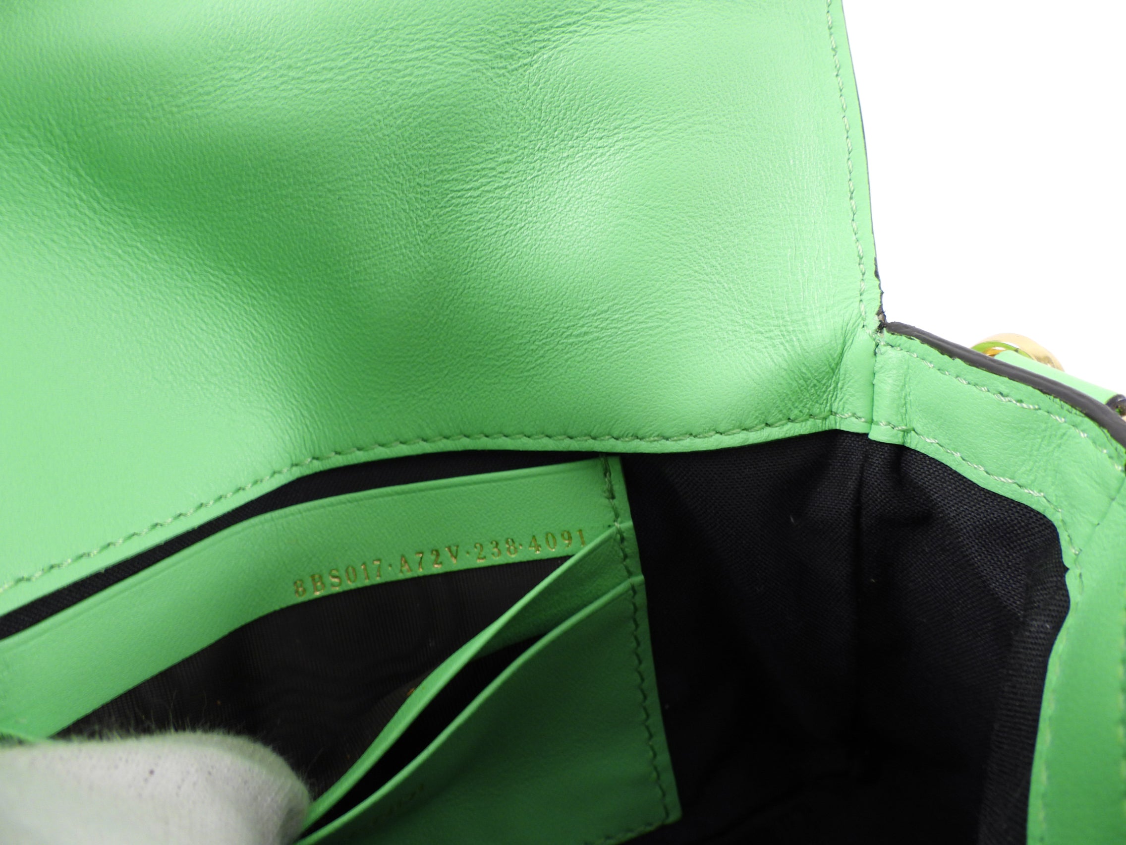 Fendi Edamame Bright Green Embossed Leather Mini Baguette Bag for Women | Luxury Designer Crossbody Purse | Perfect for Parties, Date Nights & Special Occasions
