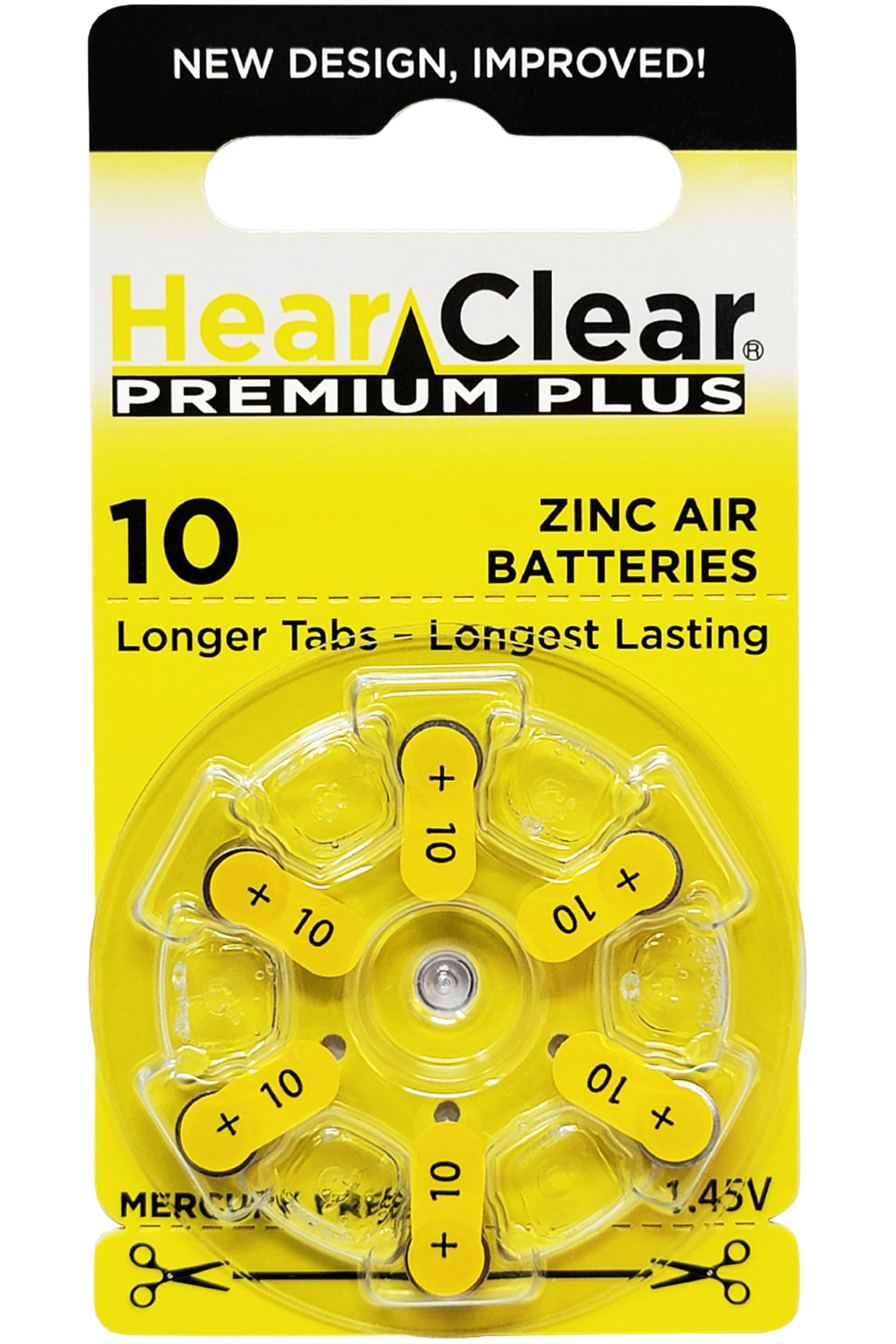 PR230 Size 10 Hearing Aid Batteries with Yellow Tab - 60 Pack with Convenient Battery Holder Keychain - Perfect for Travel, Daily Use & Emergency Hearing Aid Power Needs