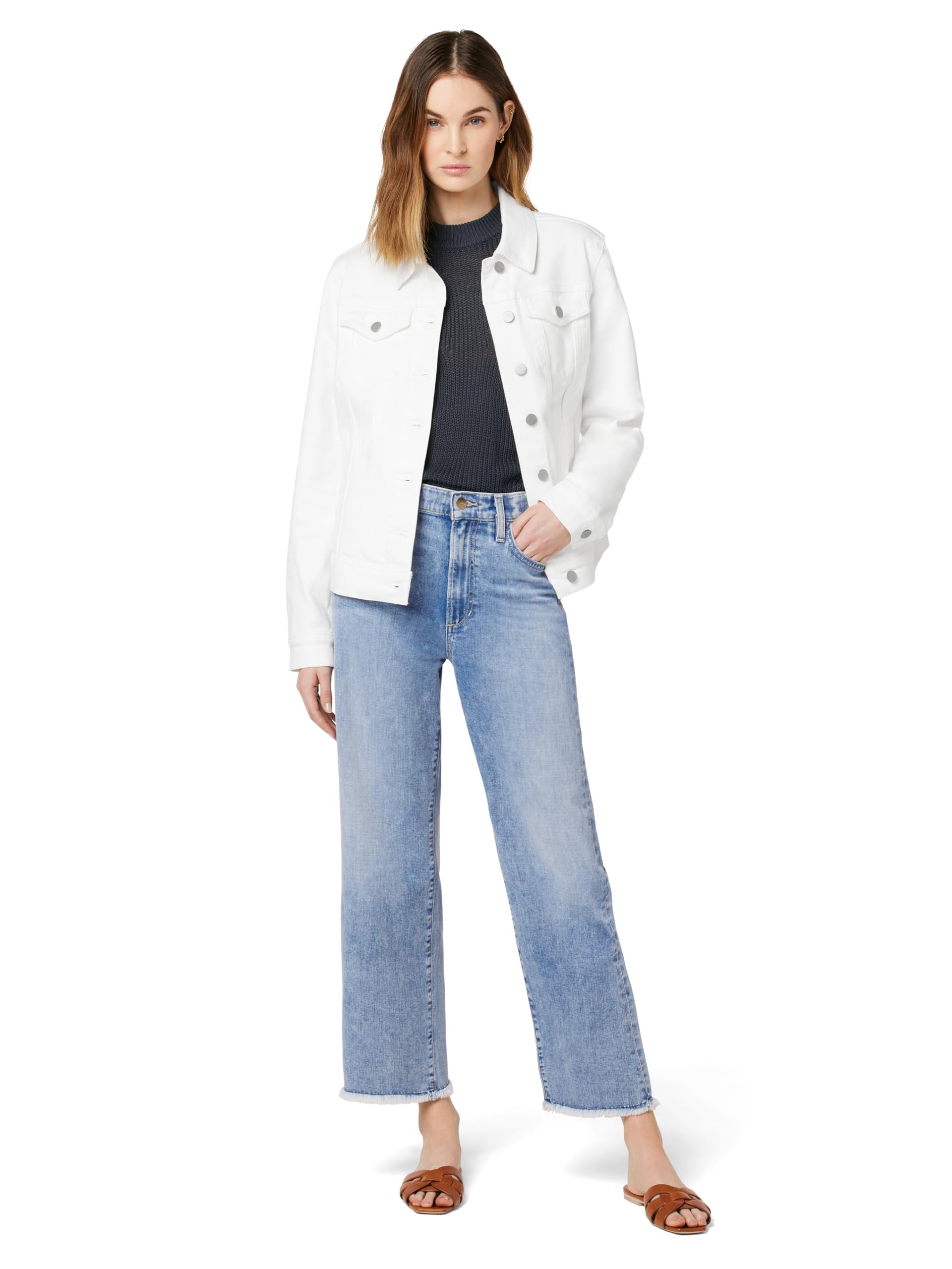 Joe's Women's Relaxed Fit Stretch Denim Jacket - Comfortable & Stylish Lightweight Denim Coat for Casual Wear, Spring & Fall Fashion Outerwear