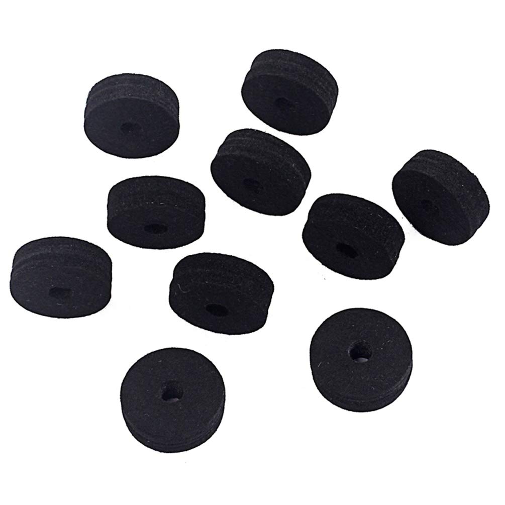 EXCEART 10-Pack 40mm Felt Washers for Acoustic/Electric Guitar & Bass Strap Buttons - Prevent Scratches & Reduce Noise - Perfect for Live Performances, Studio Recording & Home Practice