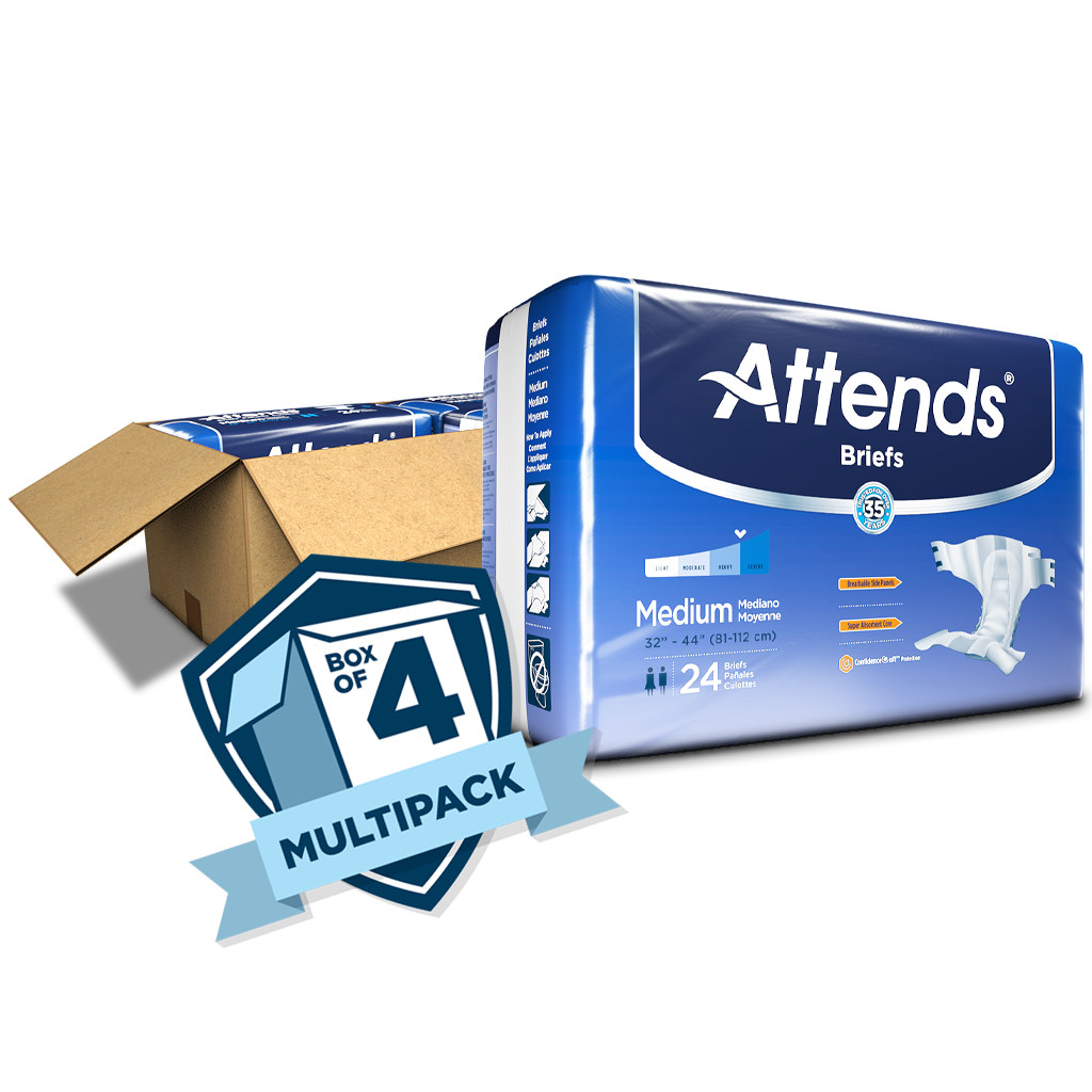 Attends DermaDry Briefs for Adults - Premium Absorbent Underwear for Incontinence Protection (Various Sizes) | Ideal for Overnight Use, Travel & Active Lifestyles