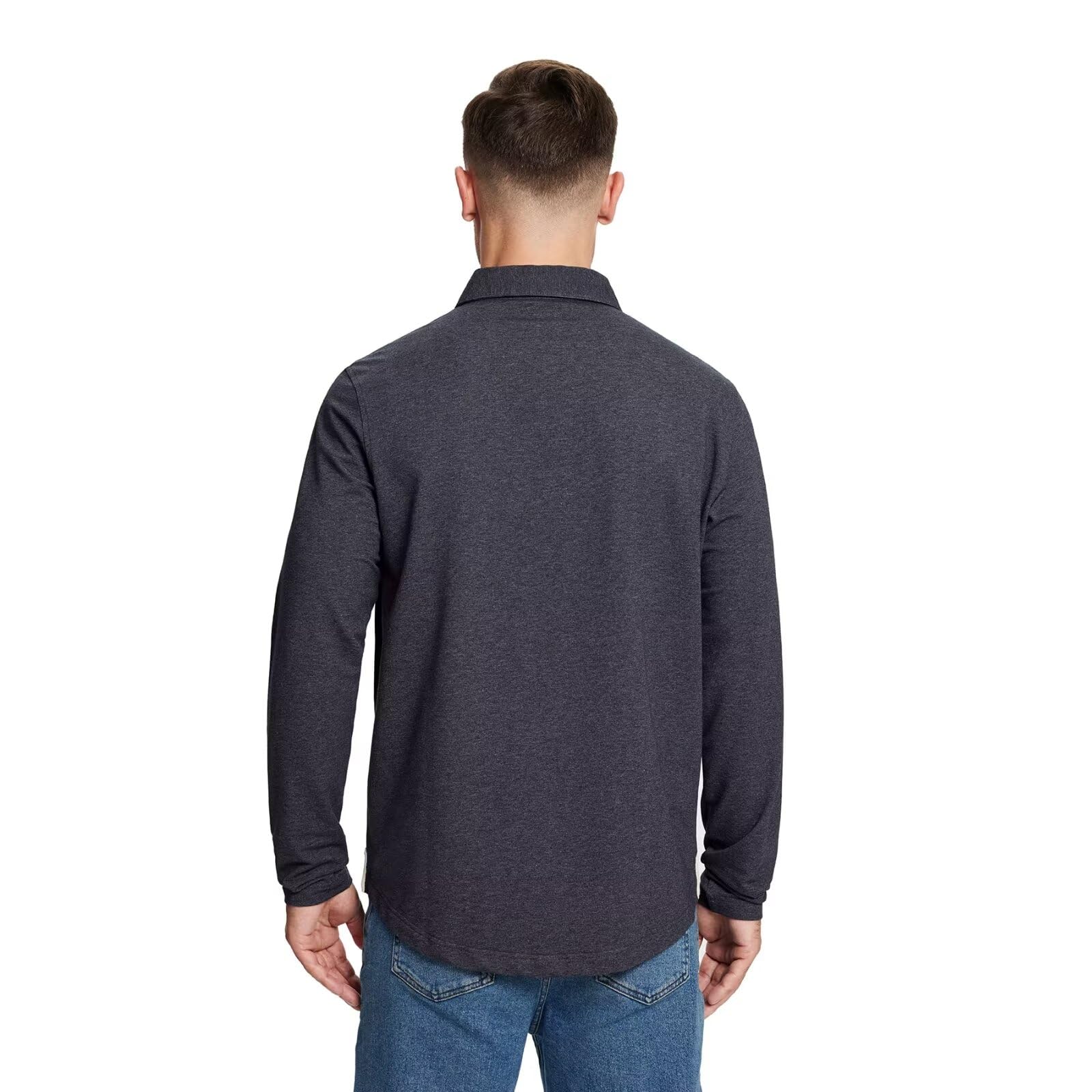 Men's Long & Short Sleeve Polo Shirts - Casual Cotton Blend with Pocket & Drop Cut Collar - Breathable Comfort for Golf, Office & Everyday Wear