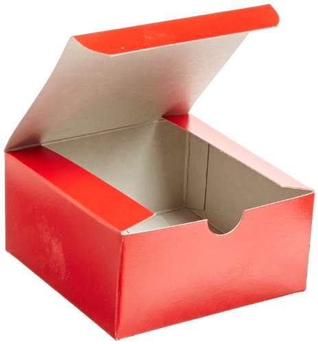 Aviditi 4x4x2 Inch Holiday Red Gift Boxes - Pack of 100 Easy Assemble Gift Packaging Boxes for Christmas, Birthday, Wedding & Special Occasions - Perfect for Party Favors, Corporate Gifts & Retail Packaging