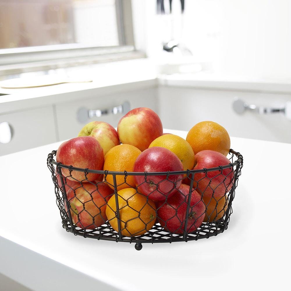 Farmers Market Fresh Fruit Basket - Handwoven Natural Rattan Centerpiece for Kitchen, Dining Table & Home Decor - Perfect for Parties, Gifts & Healthy Snacking