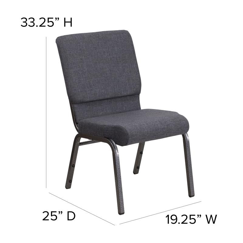 FLASH HERCULES Series 18.5''W Stackable Church Chair - Caramel Fabric & Copper Vein Frame - Perfect for Churches, Events, and Banquets