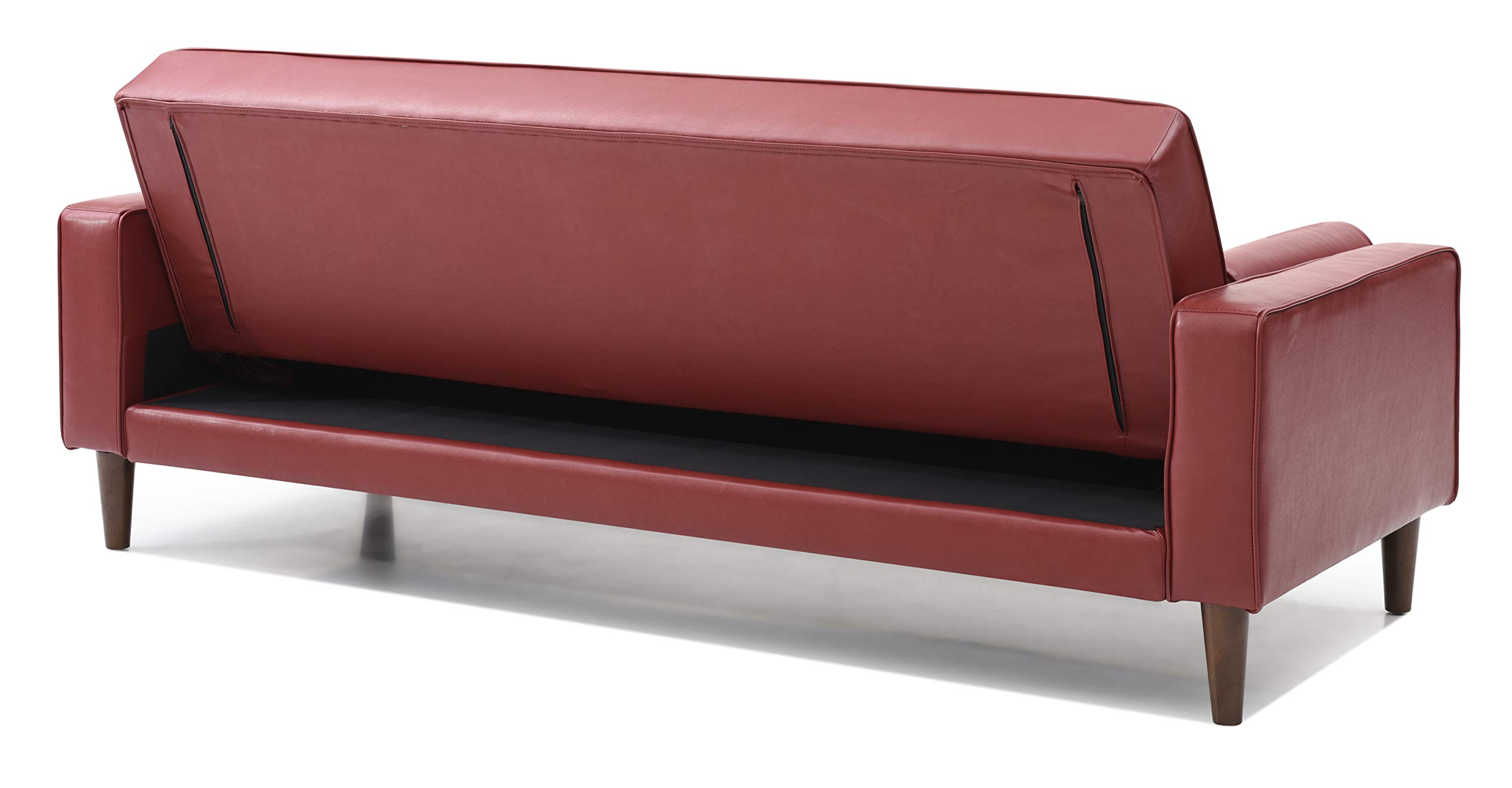 Glory Furniture Convertible Futon Sofa Bed - 3-in-1 Sleeper with Sturdy Metal Frame, Comfortable Foam Mattress in Red - Perfect for Small Apartments, Guest Rooms & Home Offices