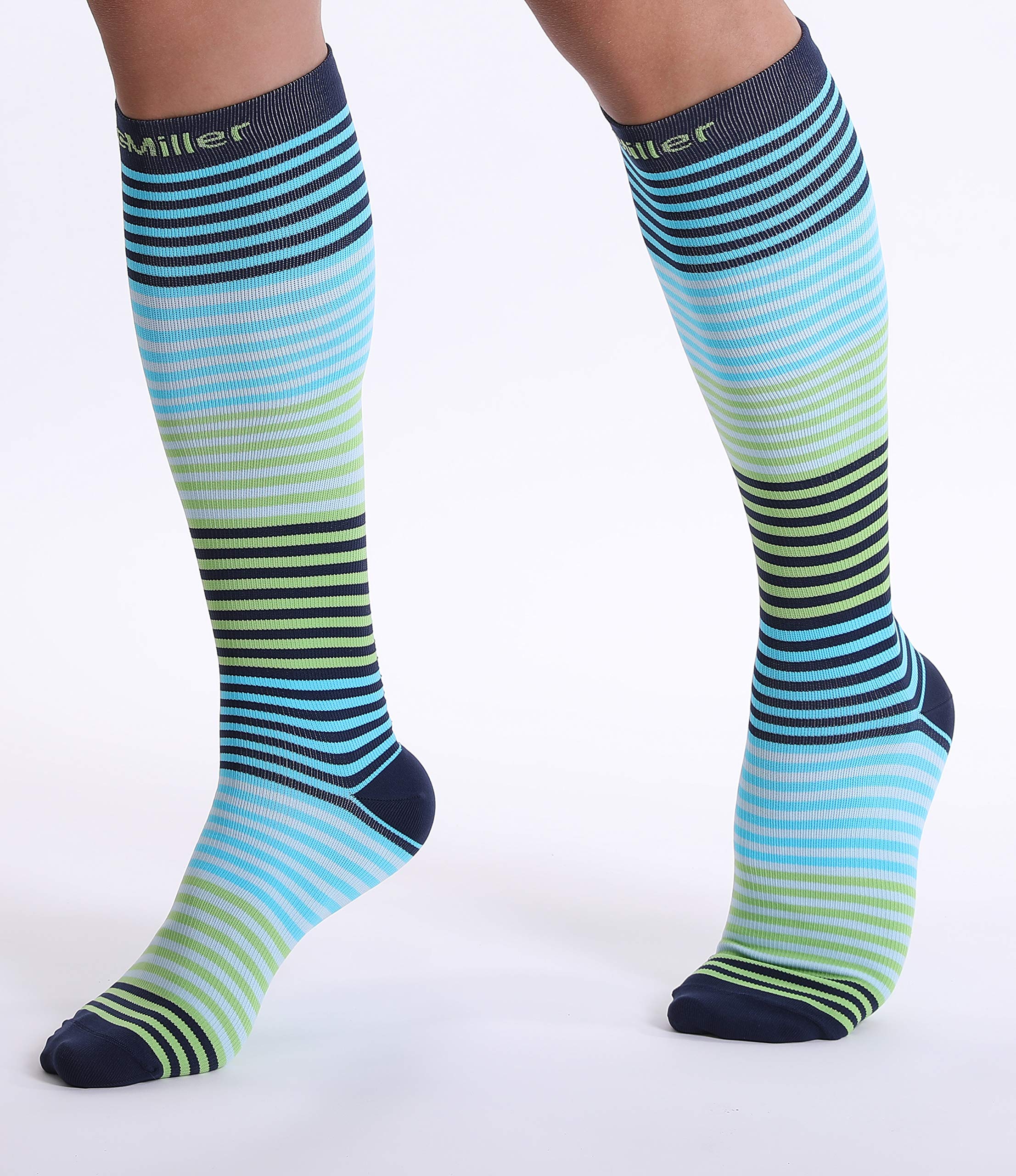 Doc Miller Compression Socks for Women & Men - 15-20mmHg Medical Grade Knee High Support Socks (1 Pair) - Ideal for Running, Nursing, Travel, Pregnancy & Varicose Veins Relief - Perfect for Athletes, Nurses & Frequent Flyers