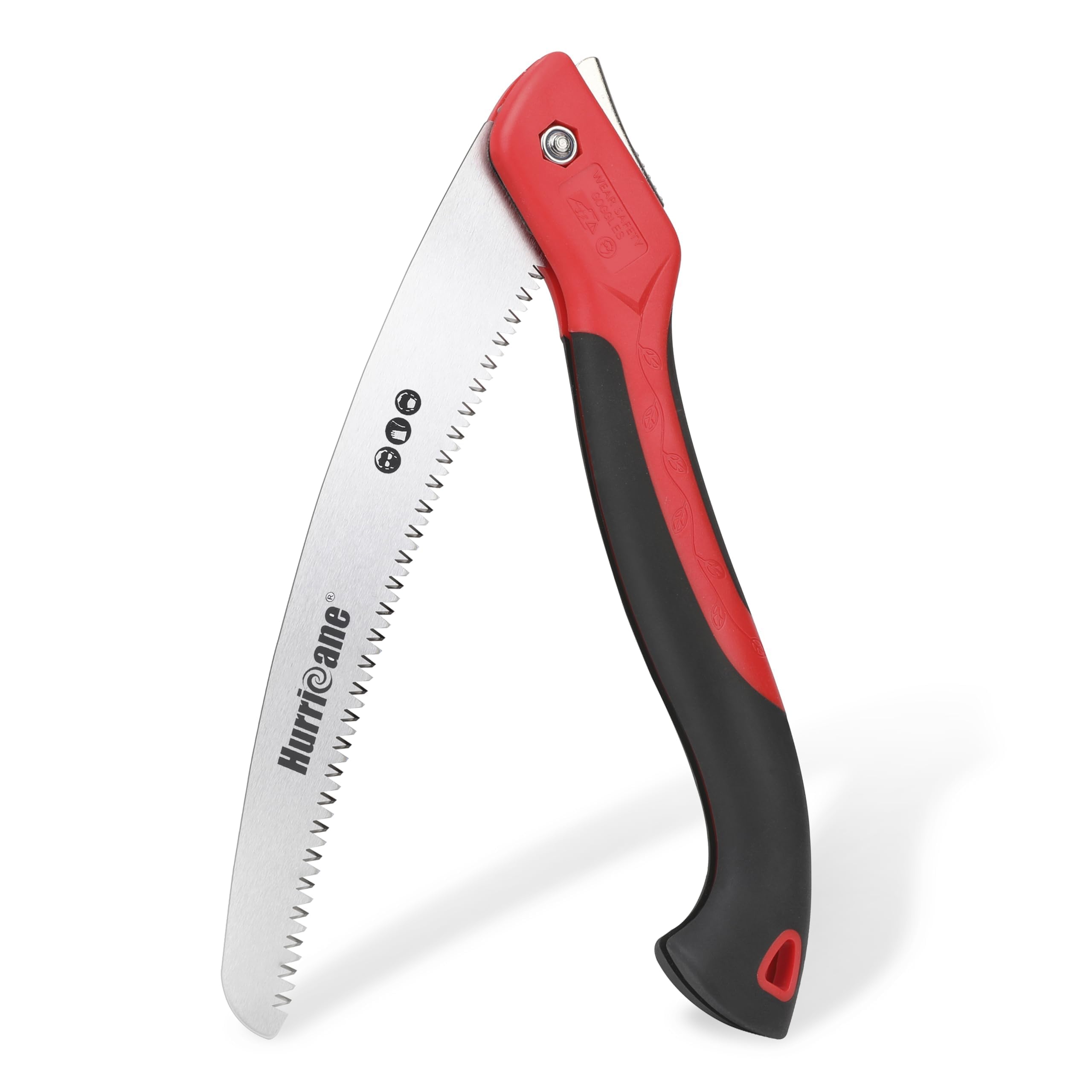 10 Inch HURRICANE Folding Hand Saw - SK5 Curved Blade Pruning Saw with Triple-Cut Razor Teeth | Portable Wood Cutting Saw for Camping, Tree Trimming, Gardening & Hiking | Perfect for Outdoor Enthusiasts & DIY Projects