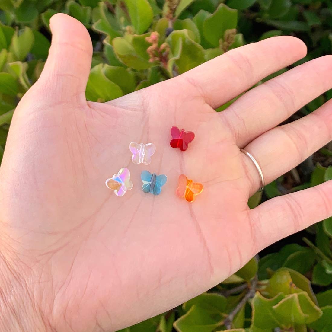 20pcs Czech Butterfly Crystal Glass Loose Beads - 10mm (0.4 Inch) November Topaz Yellow Birthstone #5754 for DIY Jewelry Making, Craft Supplies, Necklace & Bracelet Designs - Perfect for Gifts & Handmade Accessories