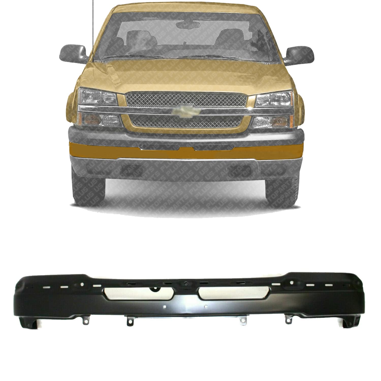 2003-2006 Chevrolet Silverado 1500 2500HD 3500 Front Bumper Cover - Direct Replacement OEM 89025748, Pre-Painted to Match, No Brackets Needed - Perfect for Off-Roading, Daily Driving & Truck Restoration Projects