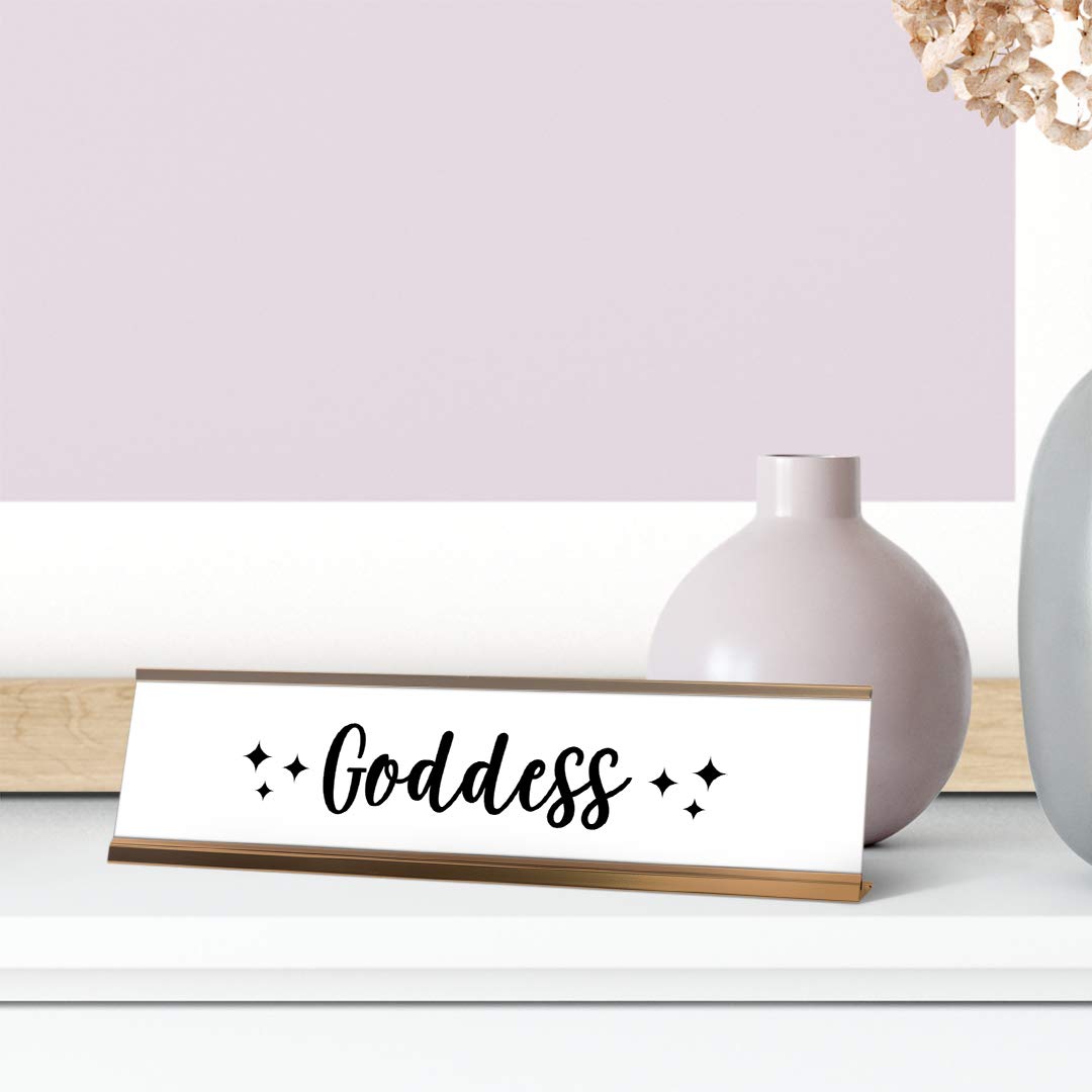 Custom Goddess Desk Sign - Personalized Nameplate (2 x 8 Inch) - Perfect for Office Decor, Home Workspace & Gift Ideas