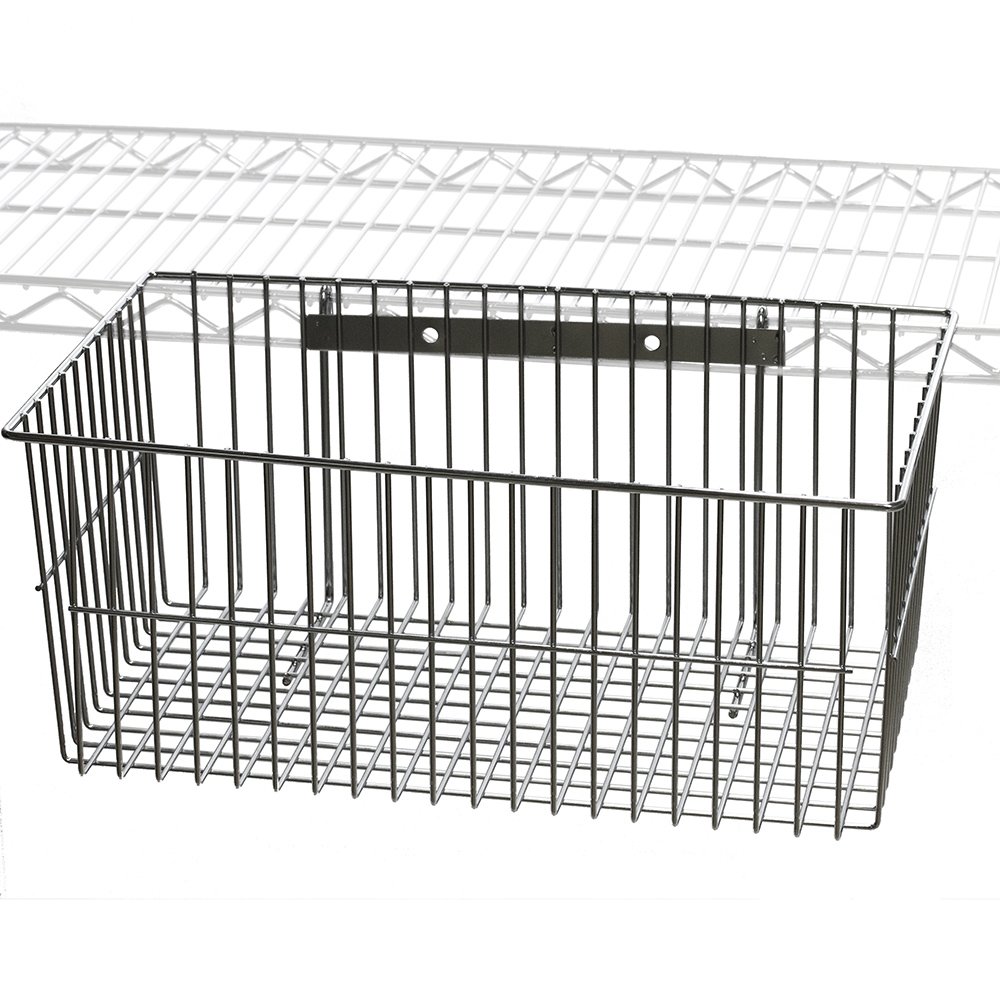 Wire Utility Basket for Shelving Inc. Wire Shelving - Durable Storage Organizer for Kitchen, Bathroom, and Garage Organization