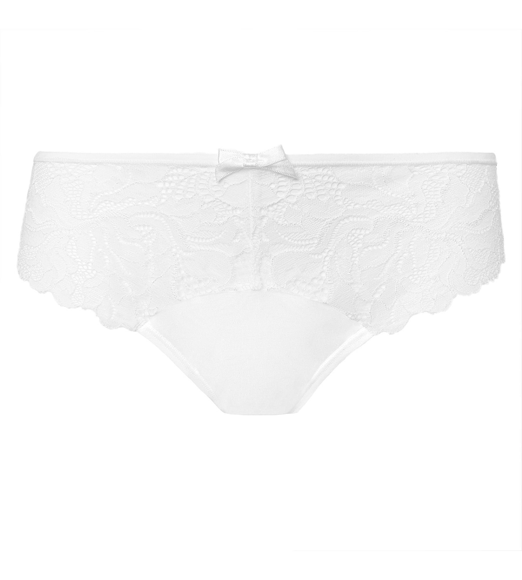 Women's White Microfiber & Lace Culotte - Comfortable and Breathable Underwear for Everyday Wear, Special Occasions, and Lingerie Sets