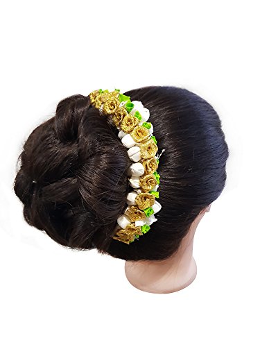 Prime Flowers Bridal Hair Gajra Accessories For Women - Multicolor Juda Hair Jewelry (Pack of 1) | Perfect for Weddings, Indian Festivals & Special Occasions