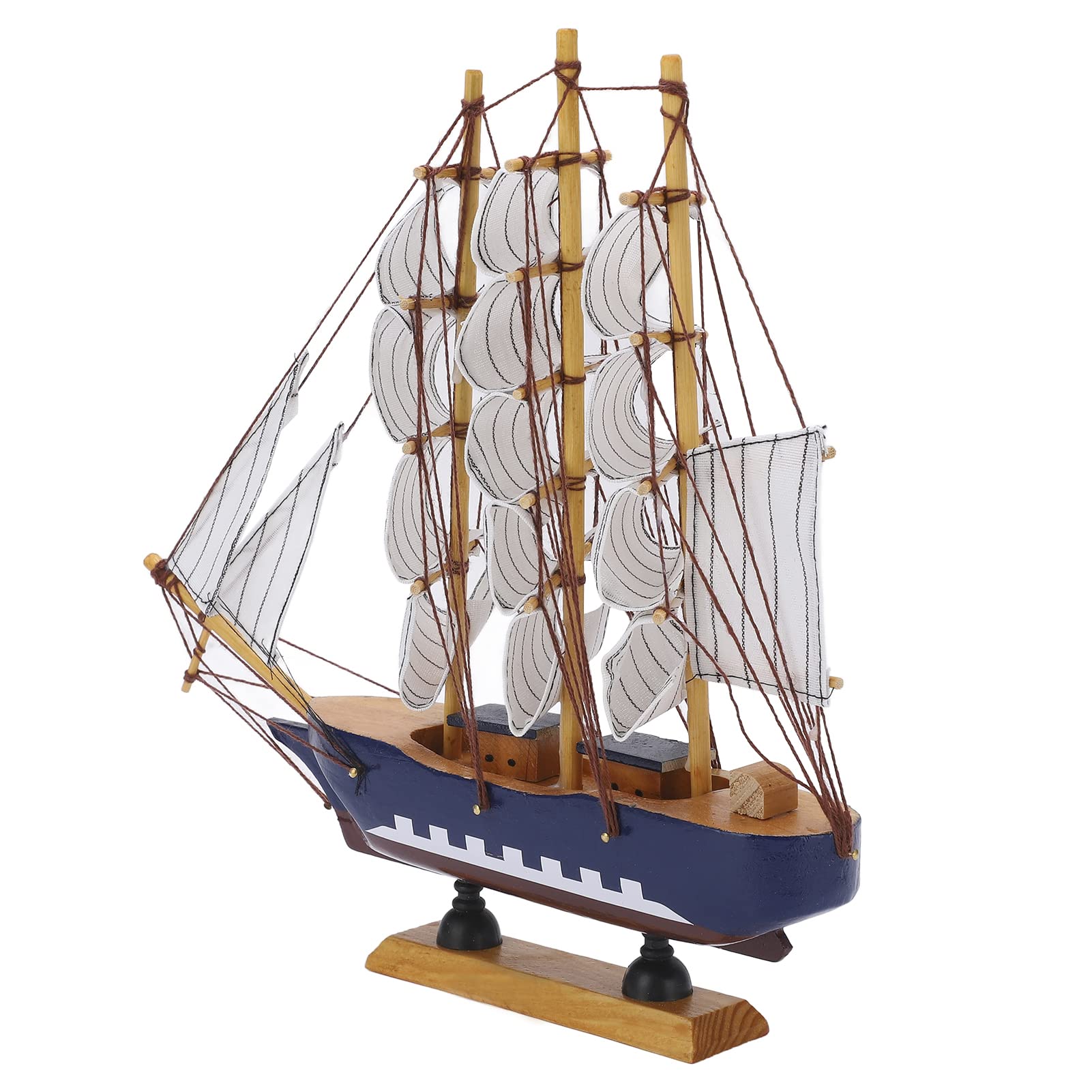 Jiawu Wooden Model Ship - Mediterranean Style Decorative Boat for Home, Hotel, and Office Decor | Perfect for Nautical Themed Rooms, Reception Areas & Gifts