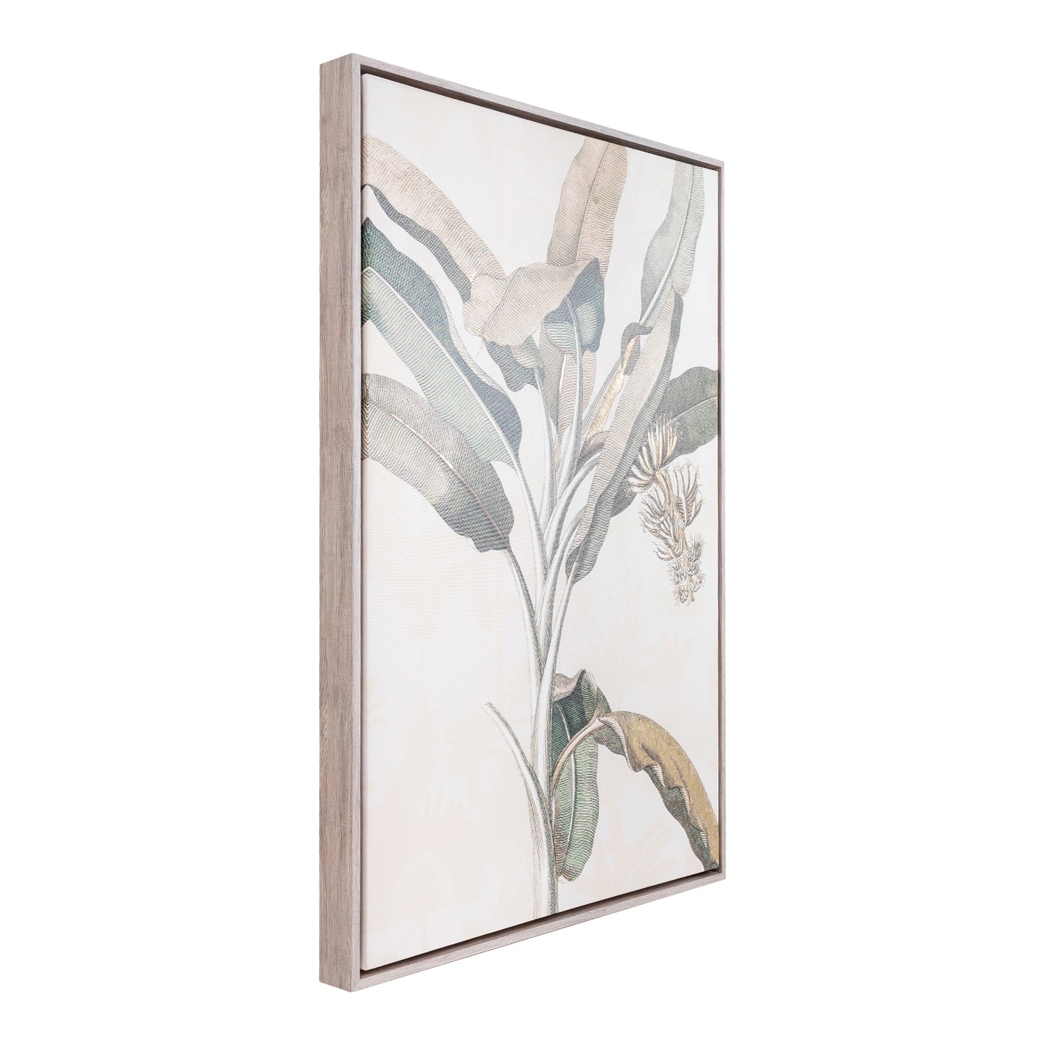 Exotic Right Palm Framed Canvas Wall Art - 94x64 Inches - Tropical Beach Decor for Living Room, Bedroom & Office