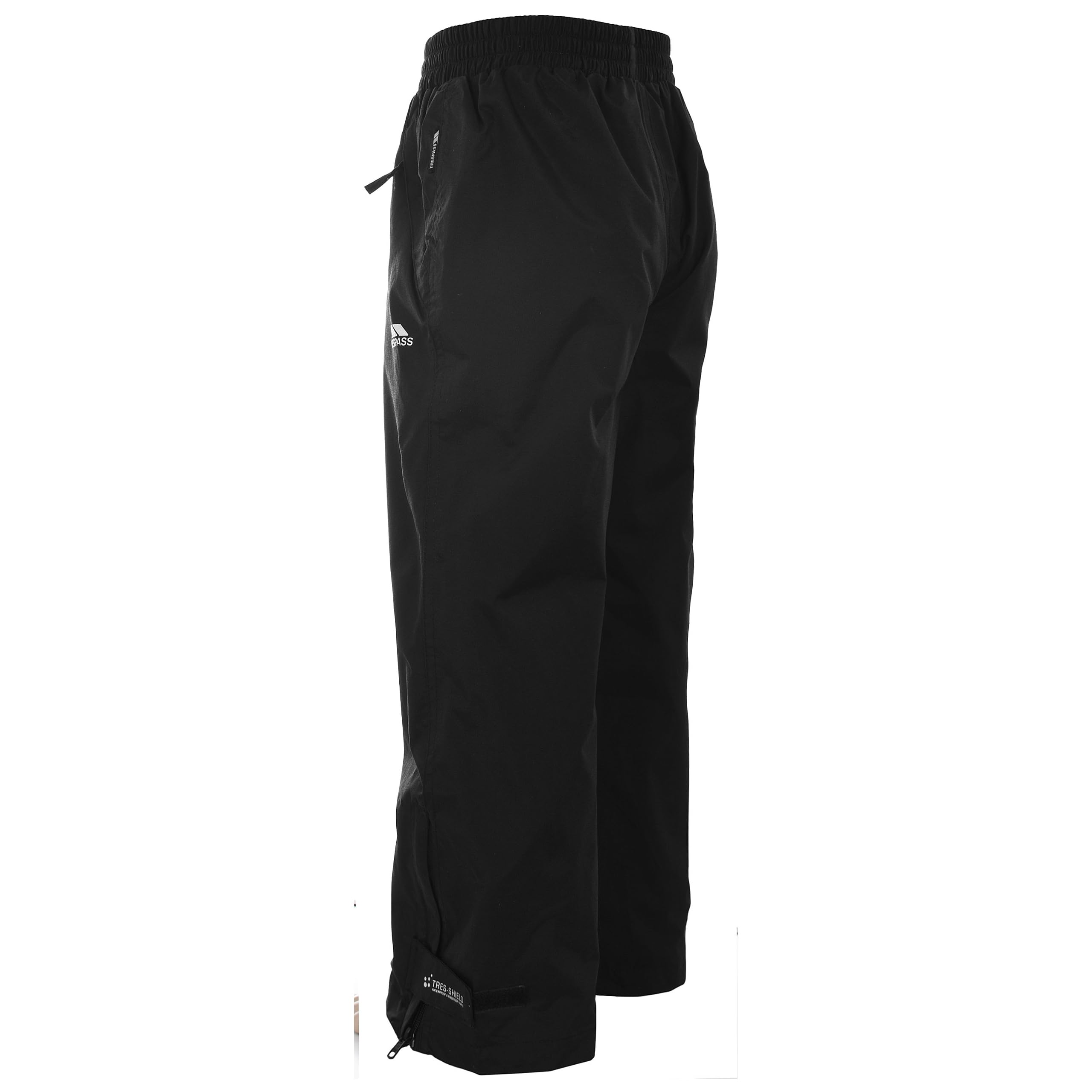 ECHO Unisex Waterproof Pants - Black 3/4 Length Outdoor Hiking Rain Pants for Men & Women - Perfect for Camping, Cycling and Rainy Day Activities