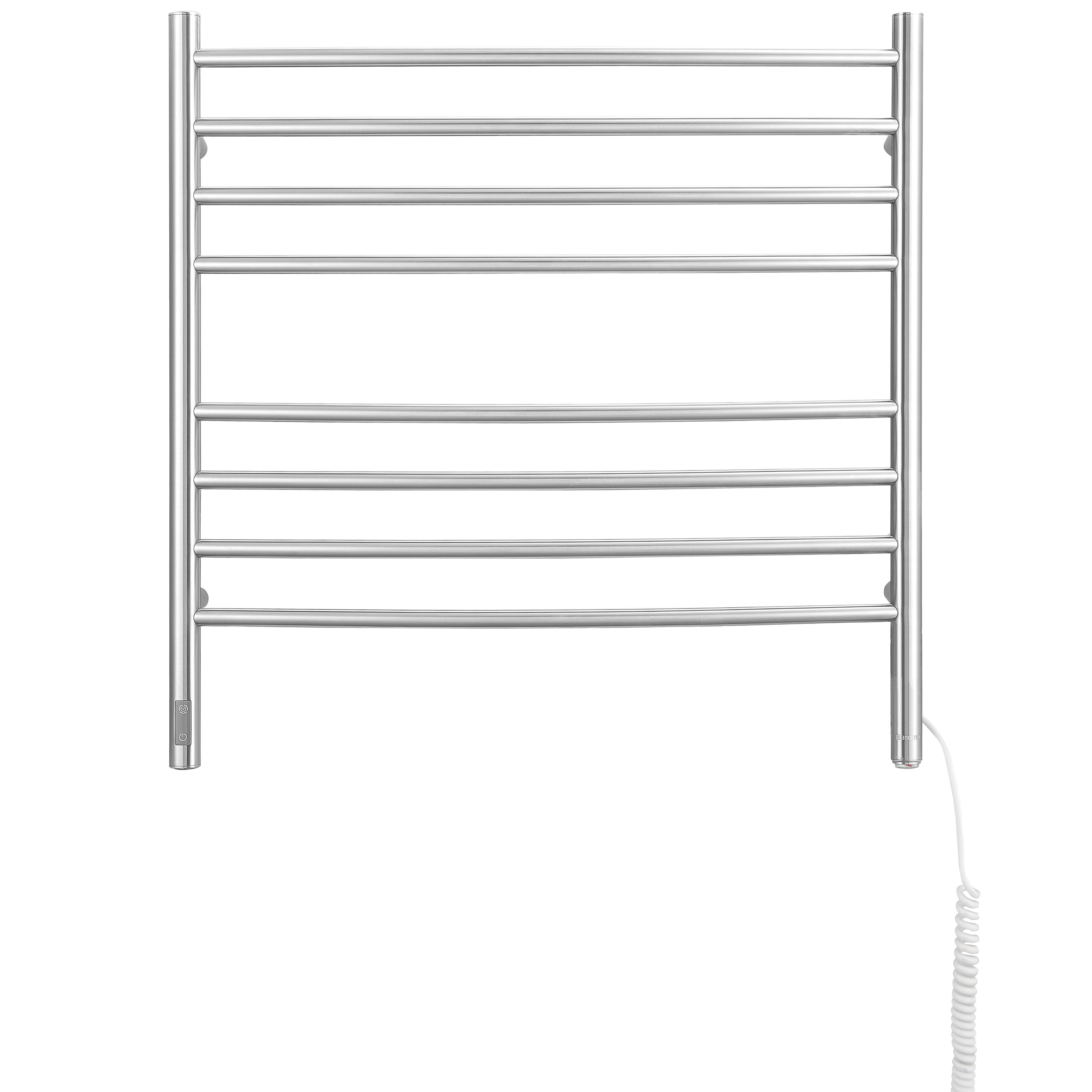 Arezzo OBT 8 Bar Hardwired & Plug-In Stainless Steel Towel Warmer - Bathroom Luxury Heated Towel Rack for Spa, Hotel & Home Use
