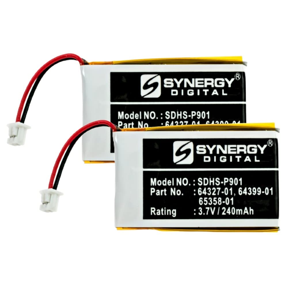 Synergy Digital Wireless Headset Batteries - 2 Pack Li-Pol 3.7V 240mAh Replacement Batteries for Avaya Tenovis HSG-Link DECT 2 Wireless Headset | Perfect for Office, Call Center & Remote Work