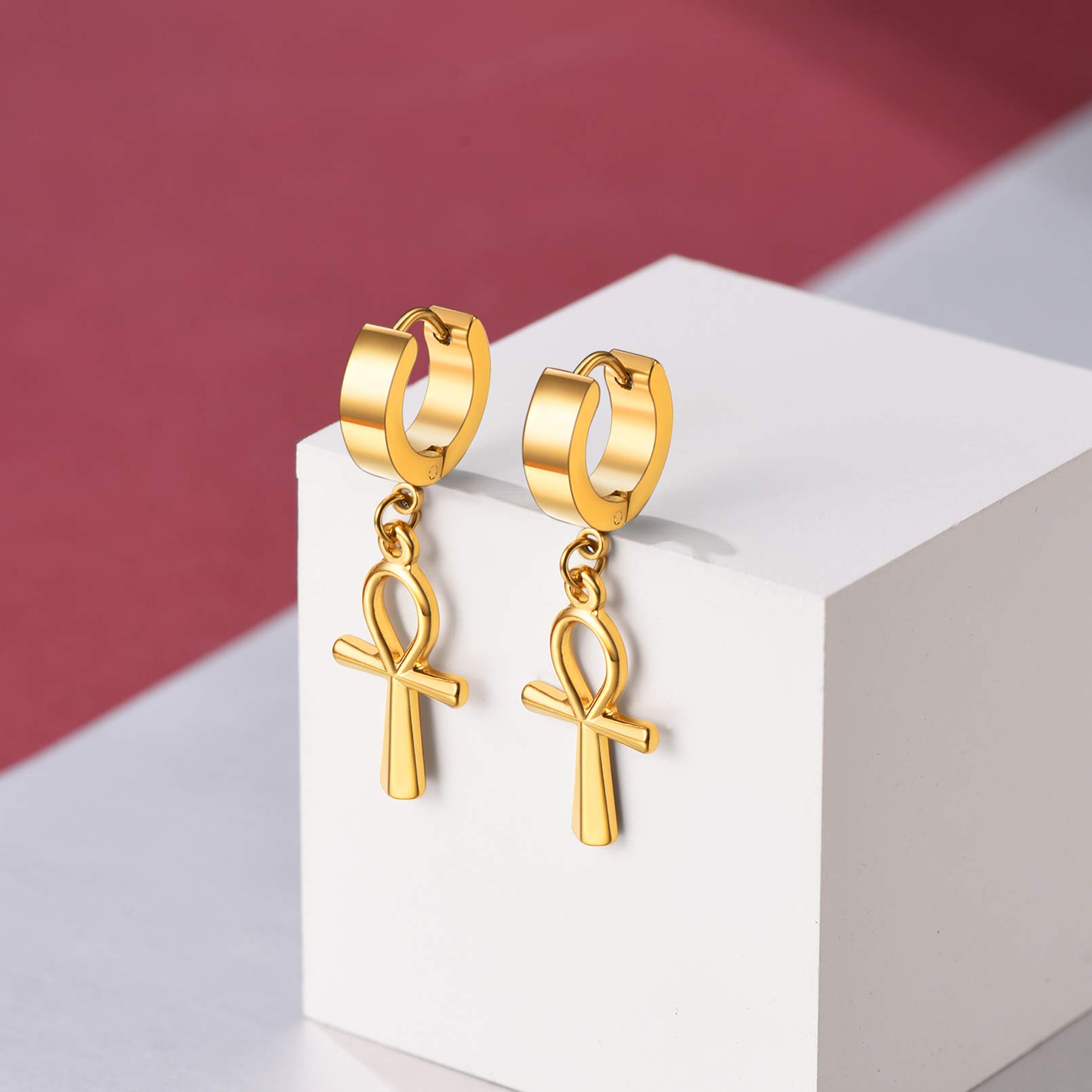 FaithHeart Women's Gold Hoop Earrings - Stainless Steel Huggie Hoop Earrings for Women, Lightweight Drop Dangle Earrings with Gift Box - Perfect for Everyday Wear, Parties & Gifts