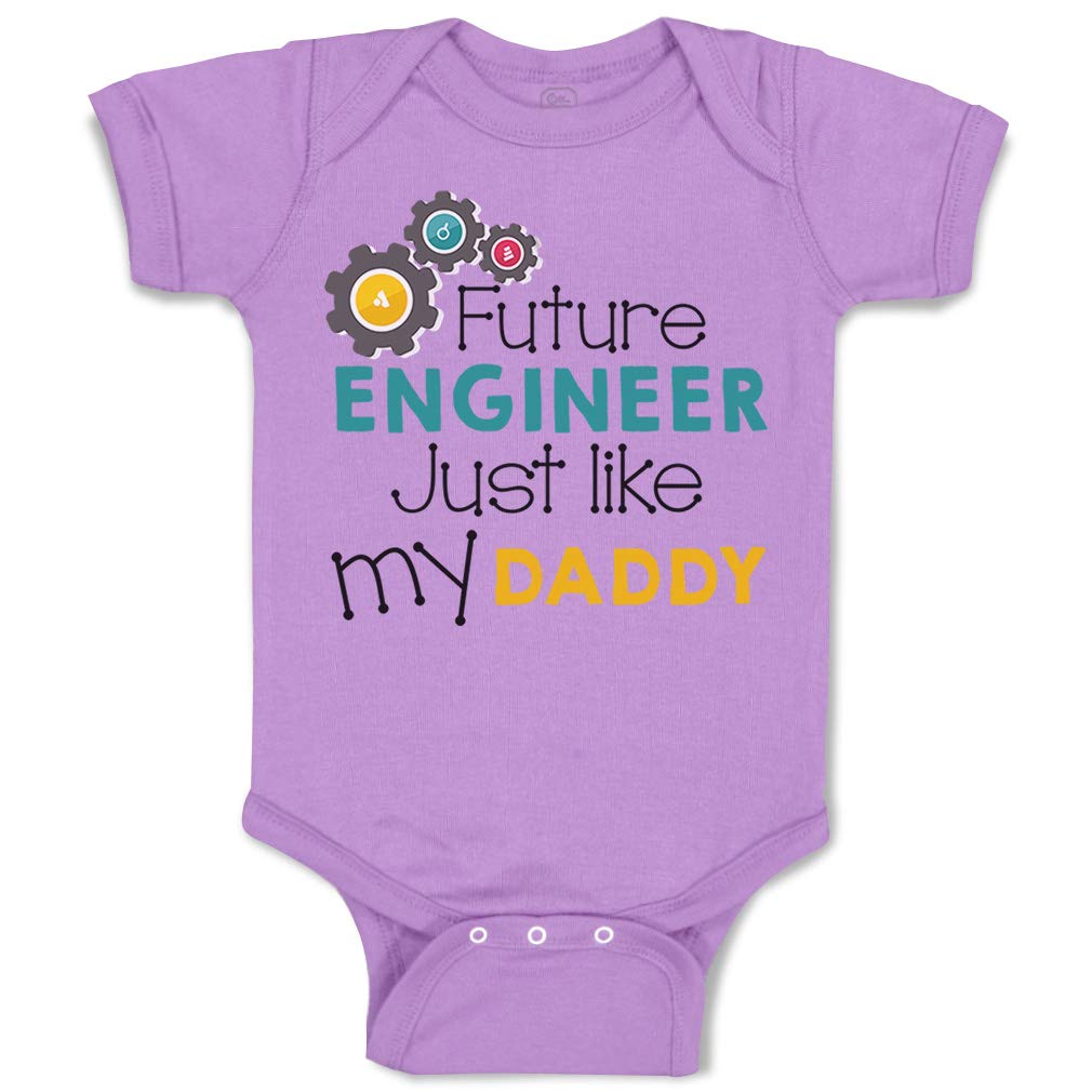 Future Engineer Baby Bodysuit - Cute Cotton Lavender Design for Newborn Boys & Girls | Funny Father's Day Gift Like Daddy | Perfect for Playtime, Family Photos & Special Occasions