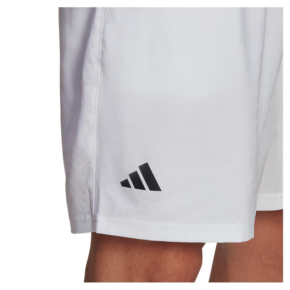 Men's White 7 Inch Tennis Shorts with 3 Stripes - Comfortable Athletic Shorts for Gym, Running & Casual Wear