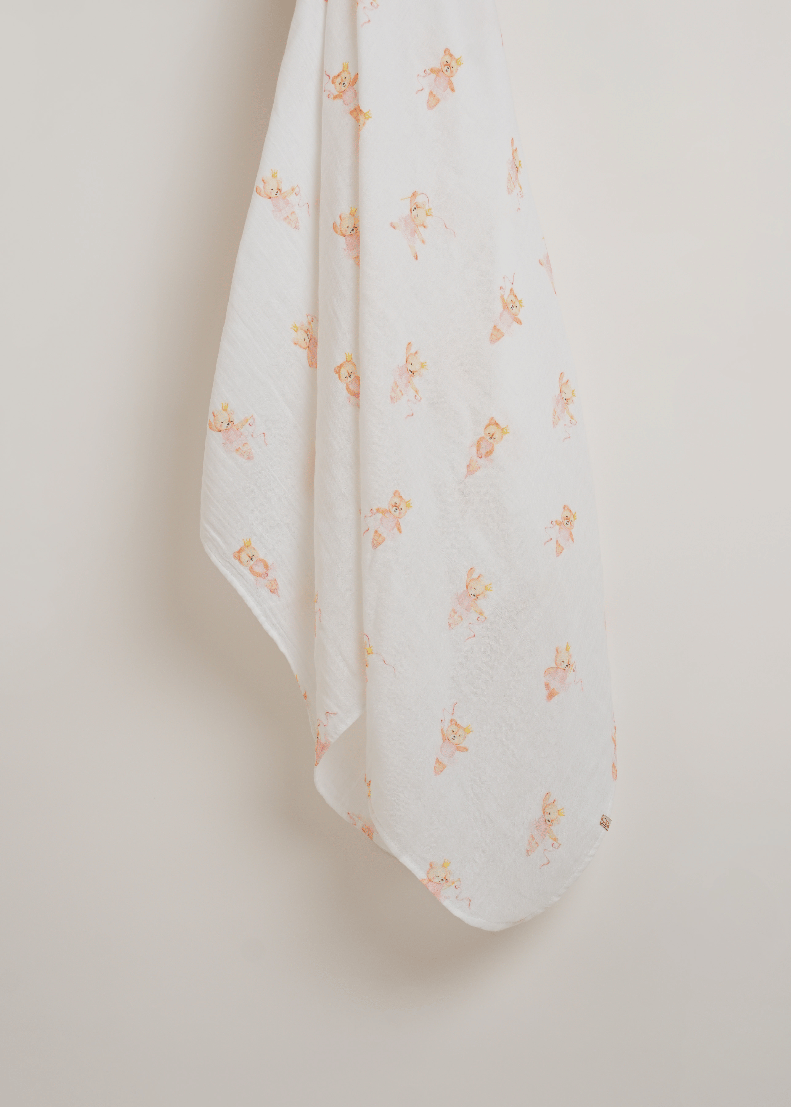Prima Ballerina Bear Muslin Swaddle Blanket - Soft & Breathable Baby Wrap for Newborns & Infants - Perfect for Swaddling, Nursing, and Stroller Use
