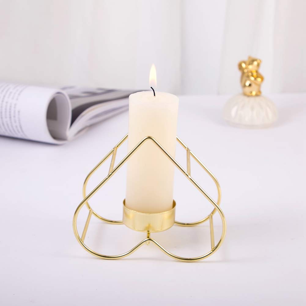 Adarl Iron Tripod Geometric Candle Holders - Gold Table Candle Stand for Romantic Dinners, Vintage Home Decor | Perfect for Wedding Centerpieces, Holiday Decorations & Cozy Ambiance (Candles Not Included)