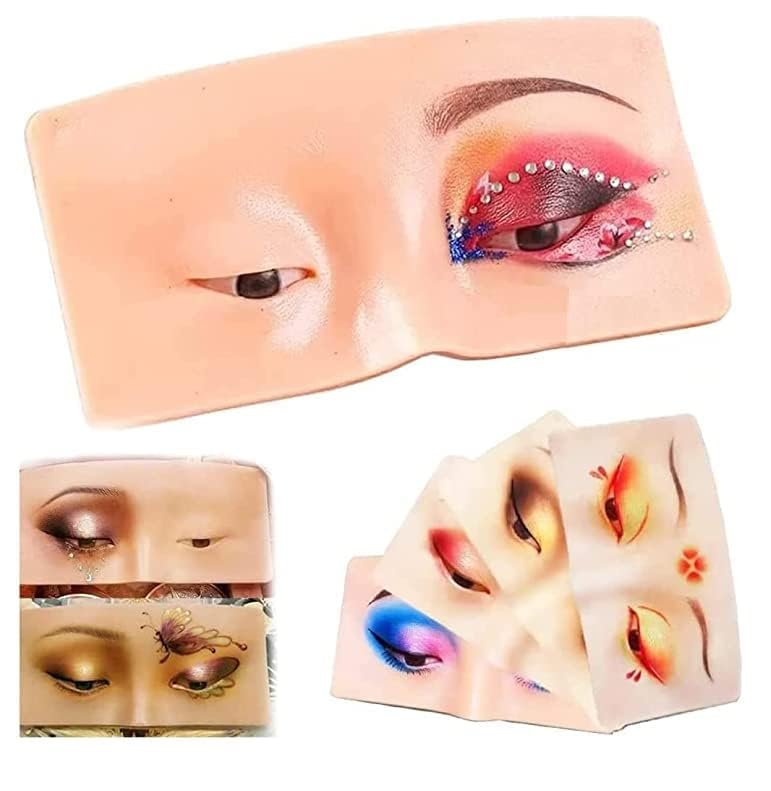**Angelie Professional Eye Makeup Practice Dummy - Realistic Face Board for Beginners & Makeup Artists - Includes 7-Piece Brush Kit - Perfect for Training, Practice & Salon Use**